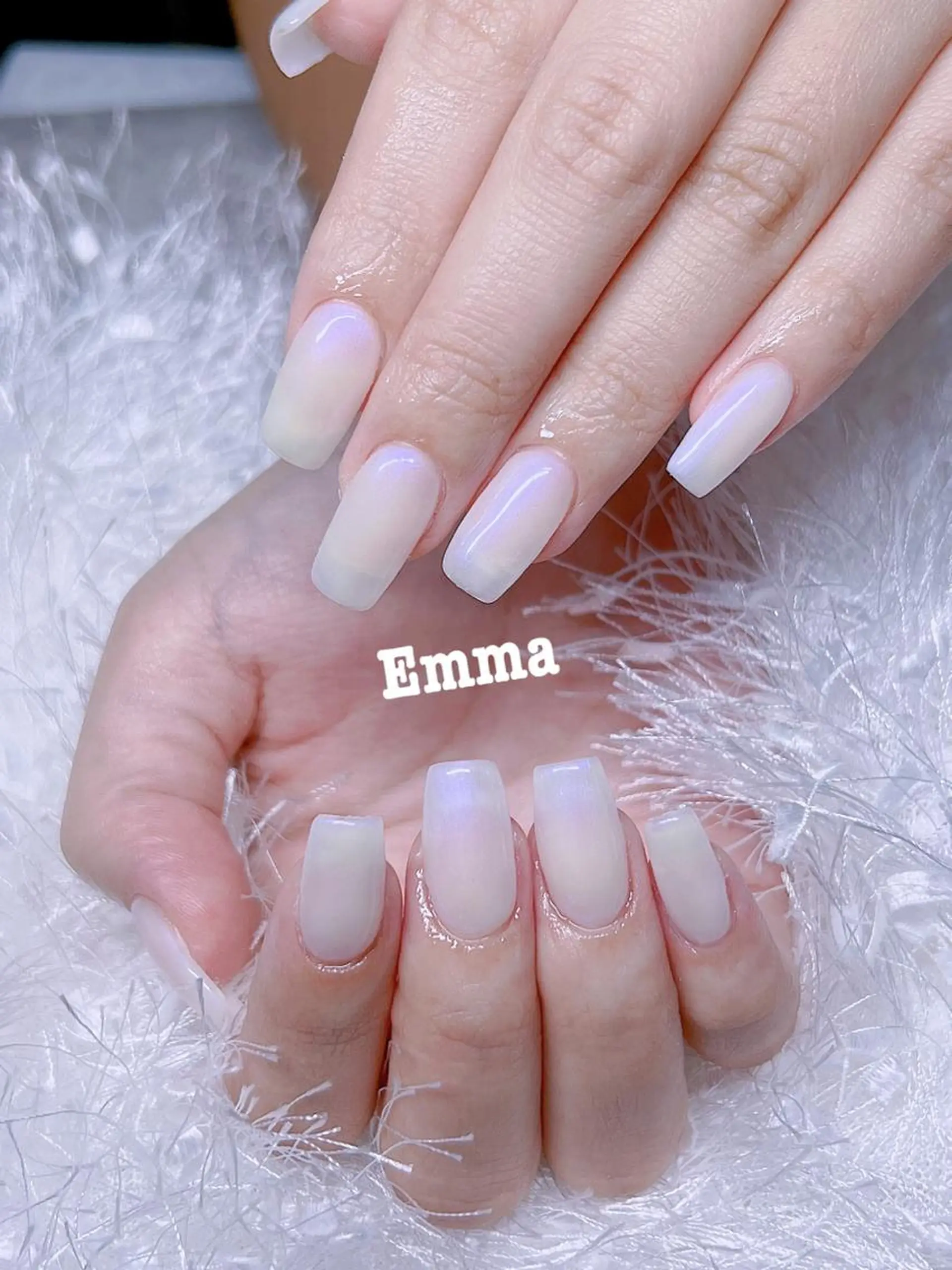 ネイル 長さ出し ワンカラーネイル ネイルチップ ホワイト ハンドネイル She   Nail所属・ISA_ BELLAのネイルデザイン