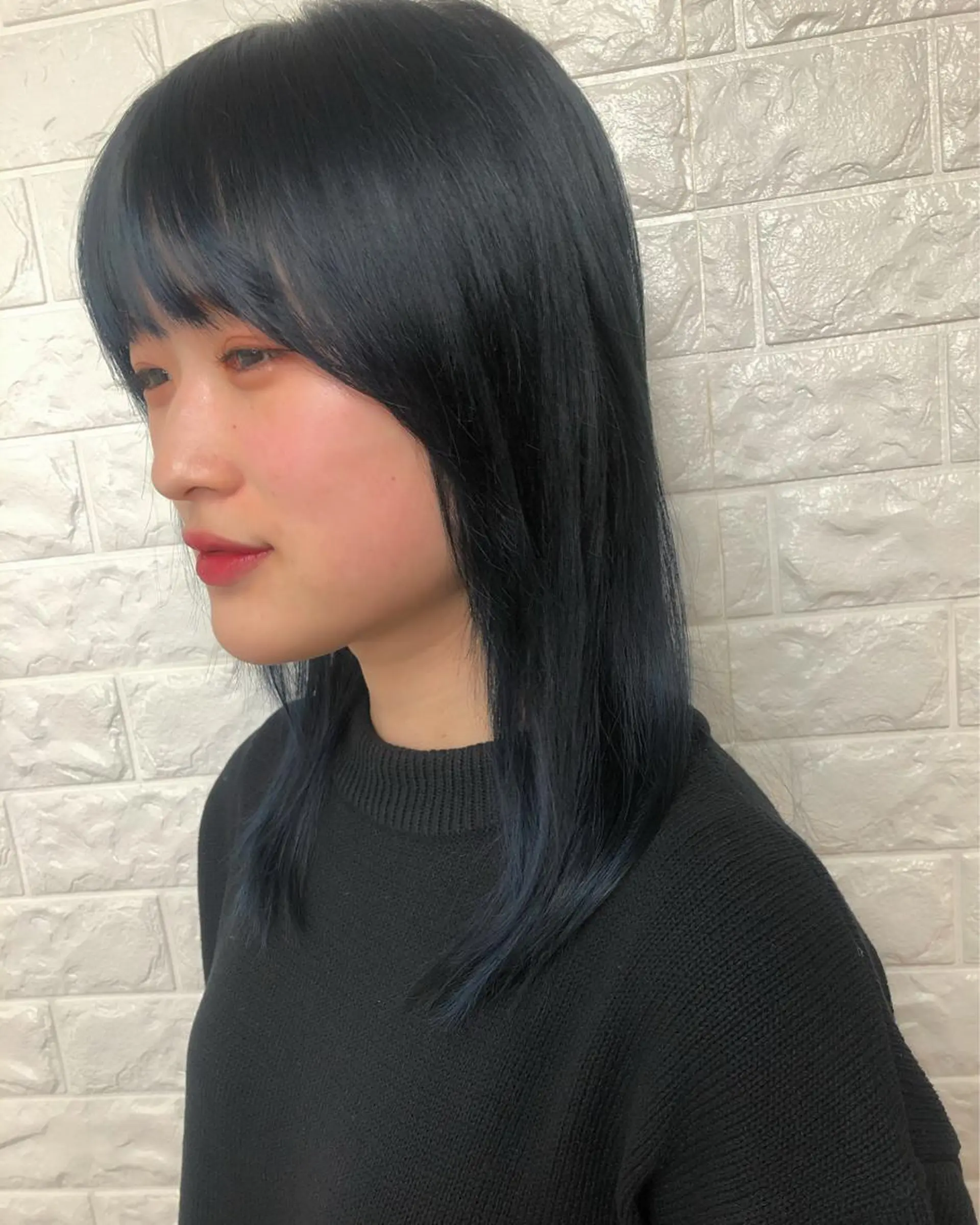 セミロング カラー 黒髪 ブルーカラー メンズパーマ/ スパイキー/神田正紀のヘアスタイル