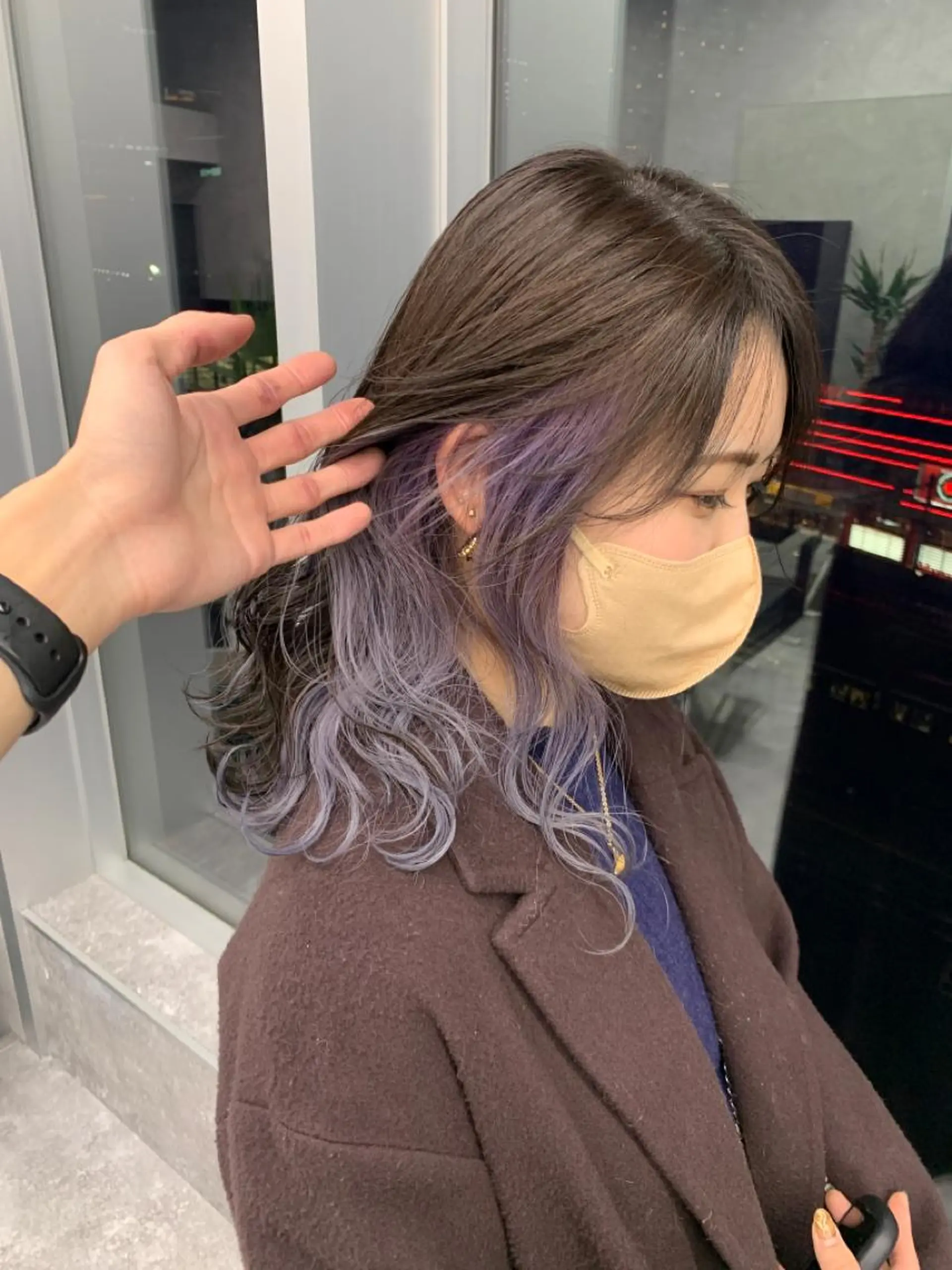 ミディアム カラー パーマ ヘアアレンジ メンズ キッズ ショートボブ ミディアムパーマ メンズバレイヤージュ メンズブリーチ メンズハイライト 🌈難波🌈ベージュ カラー【ヒロム】のヘアスタイル