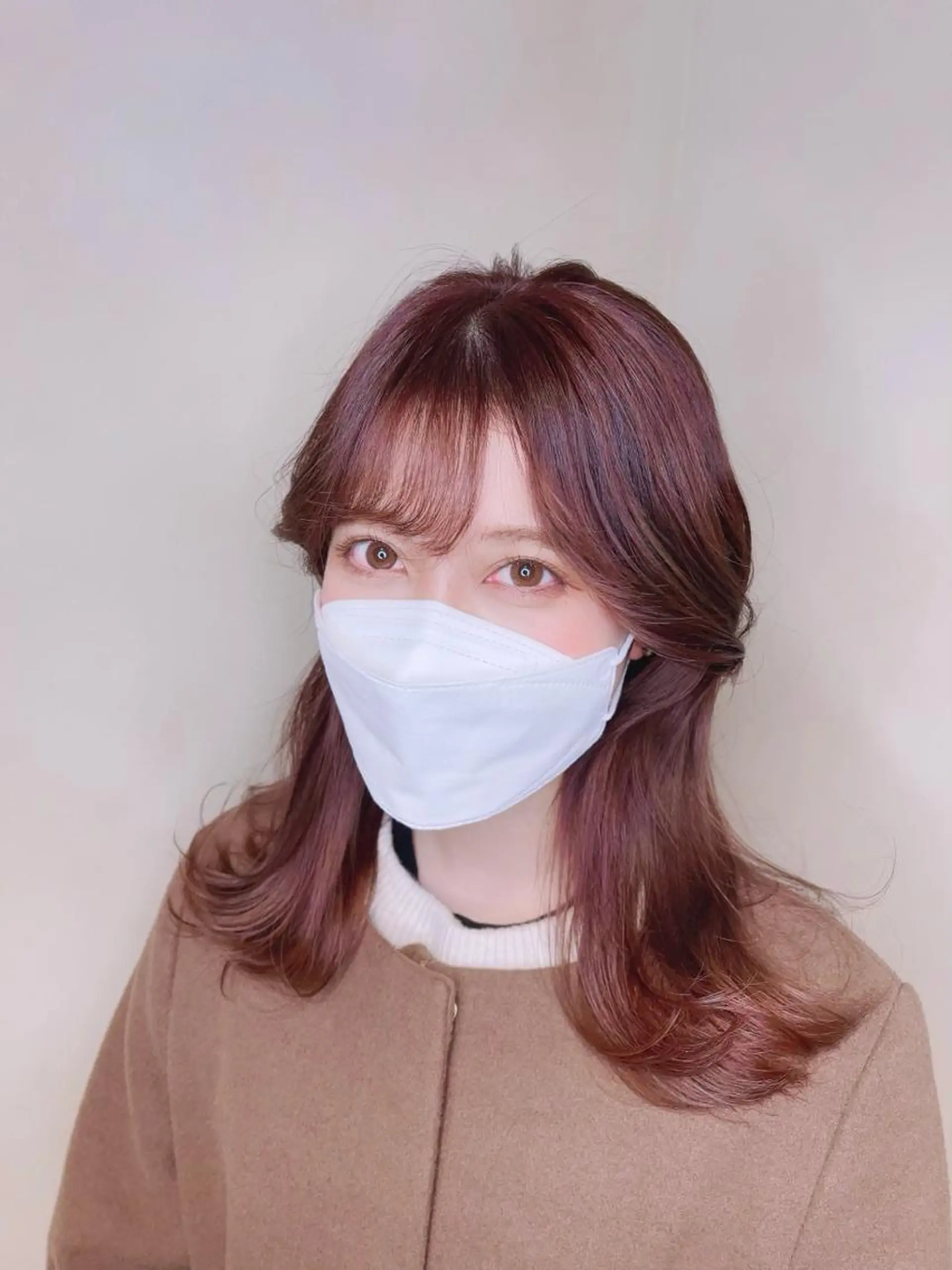 セミロング カラー ブラウンカラー ピンクカラー ピンクパープル パープルカラー パープルブラウン 泉 堅也のヘアスタイル