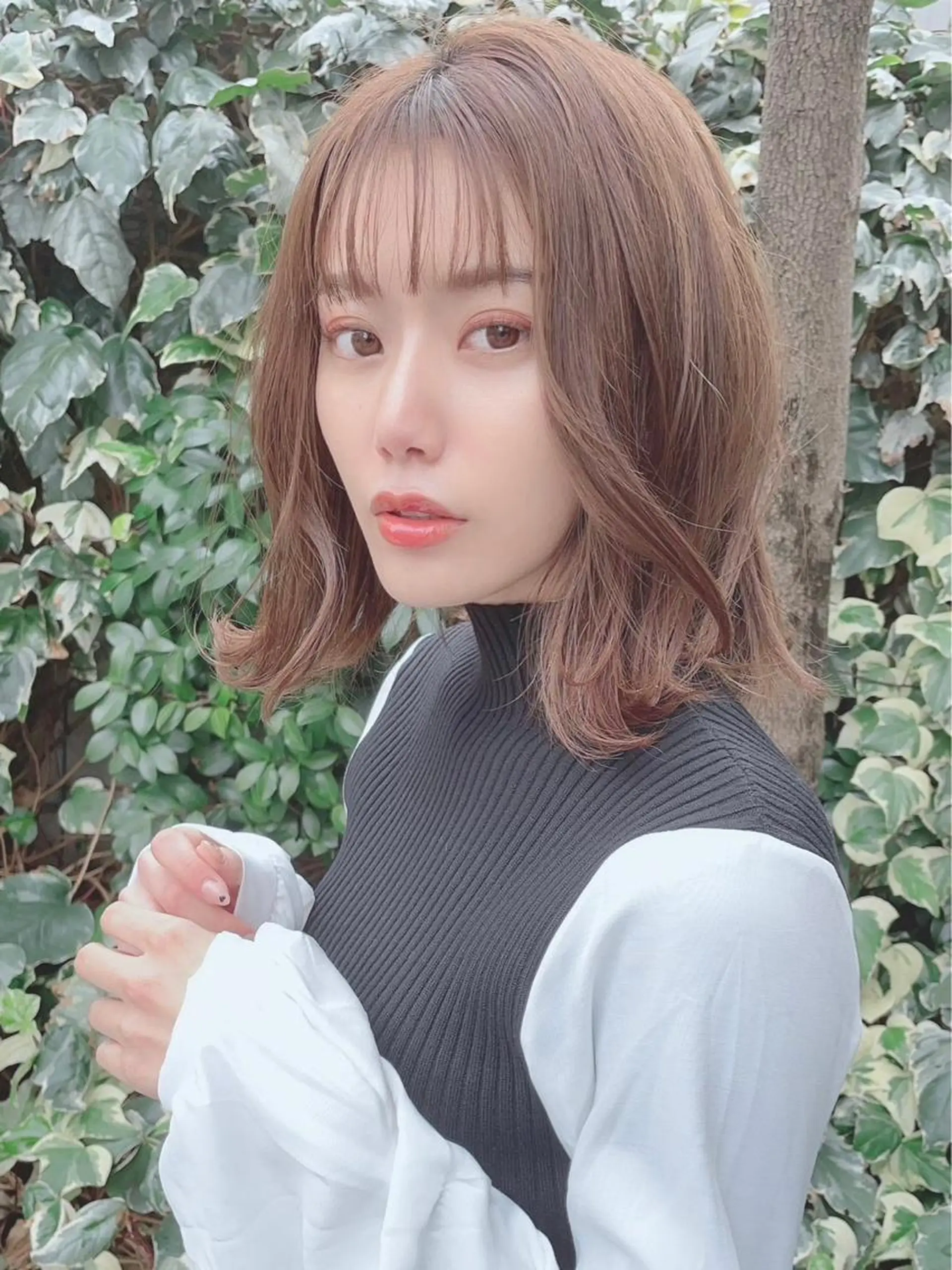 セミロング カラー パーマ ヘアアレンジ 【公式】amble luxe池袋東口💛のヘアスタイル