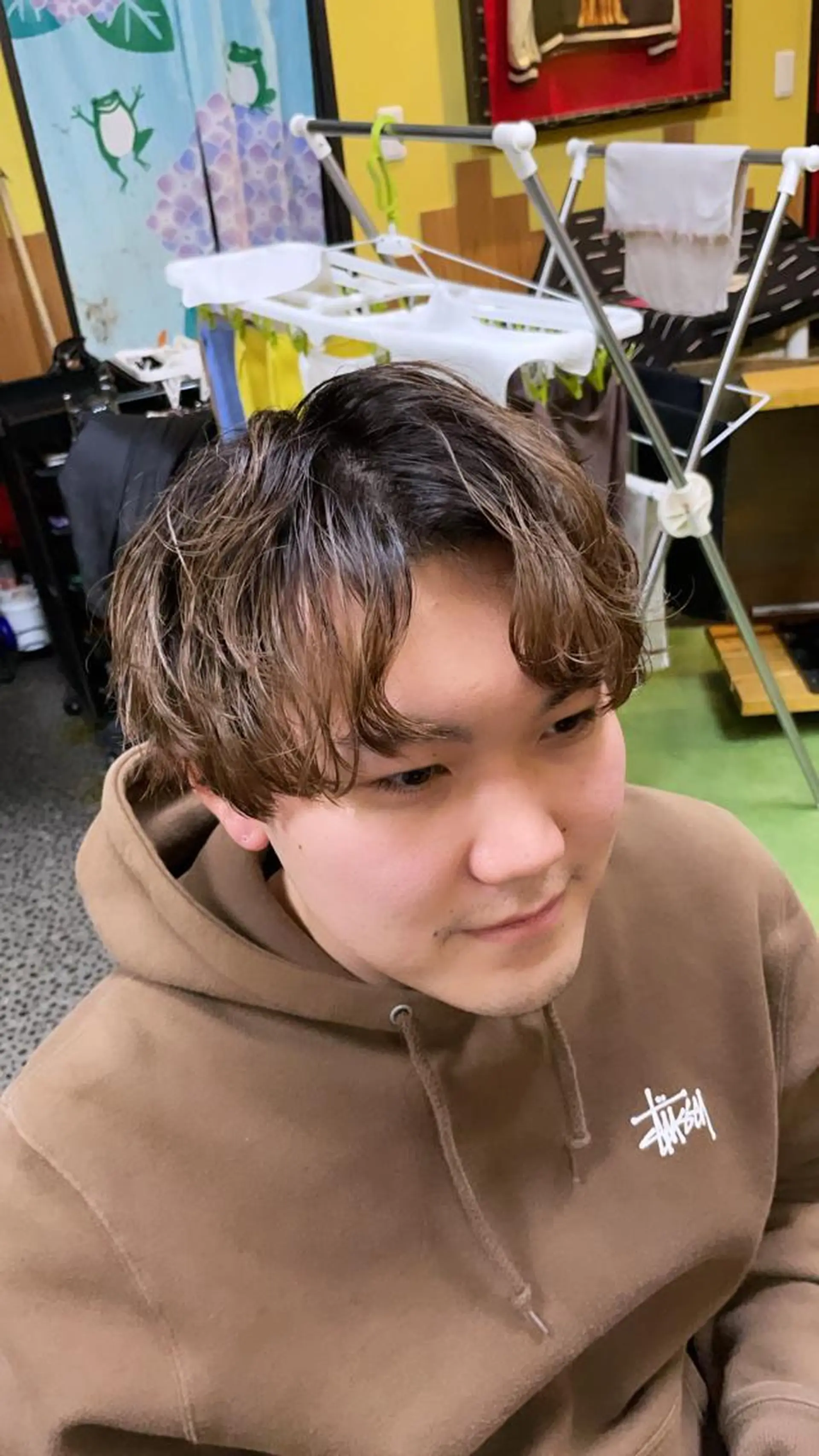 ショート カラー メンズ マッシュ ブラウンカラー ナチュラルブラウン カット デザインカラー🏝️ 須賀汐音のヘアスタイル