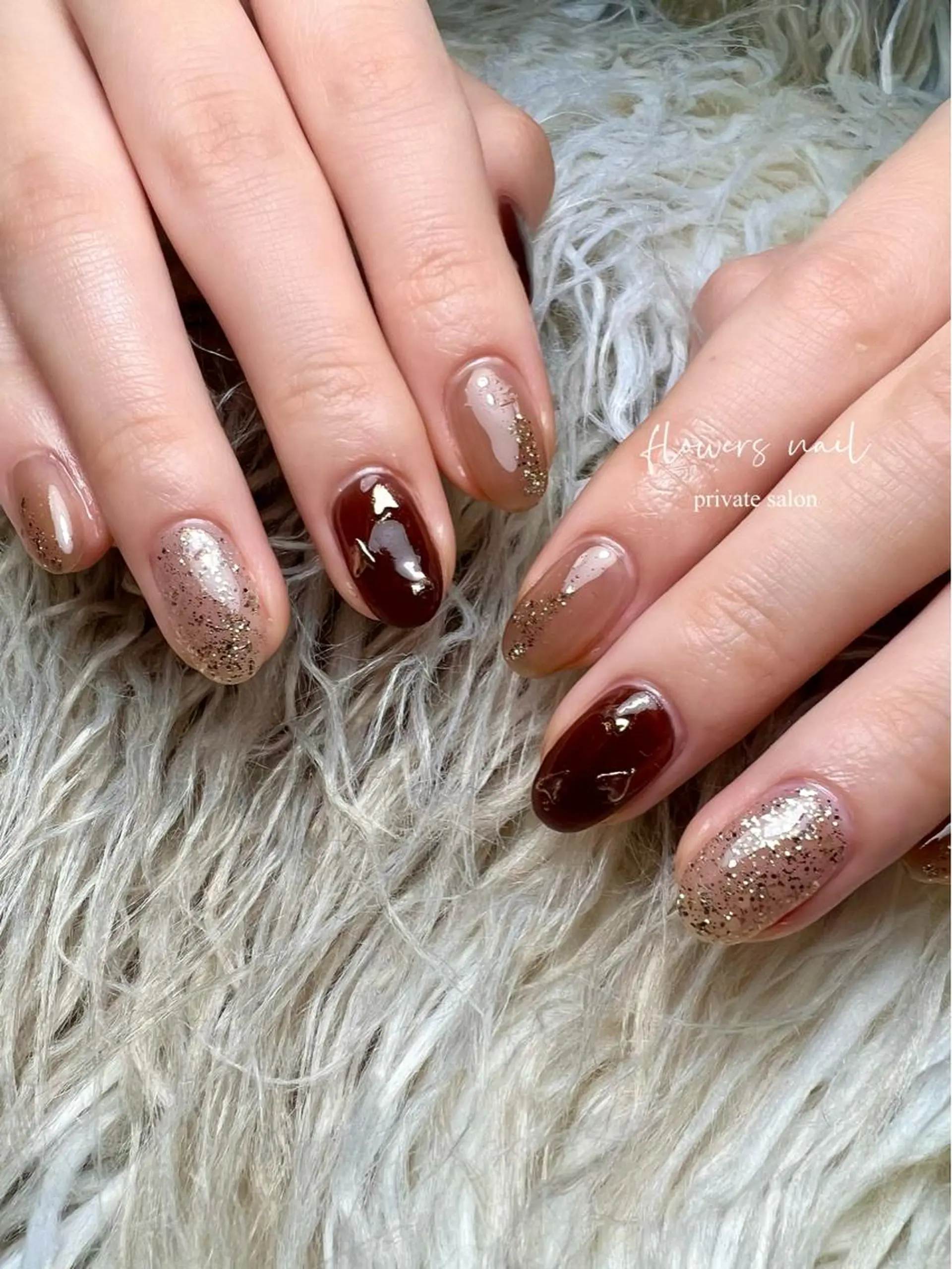ネイル ジェルネイル ハート 持ち込み オフィスネイル パラジェル flowers nailのネイルデザイン