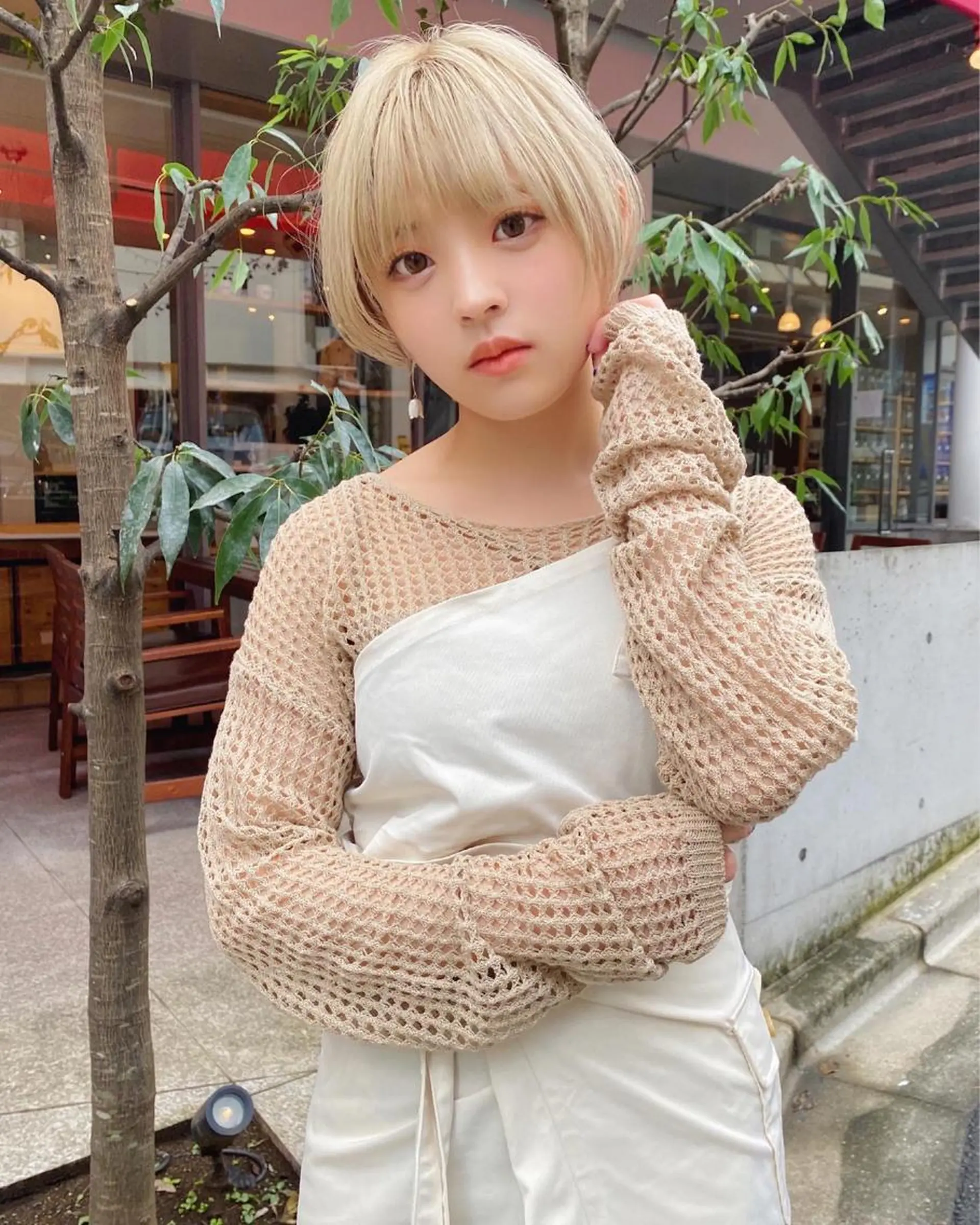 ショート カラー ヘアカラー ハイトーン/デザイン hirokiのヘアスタイル