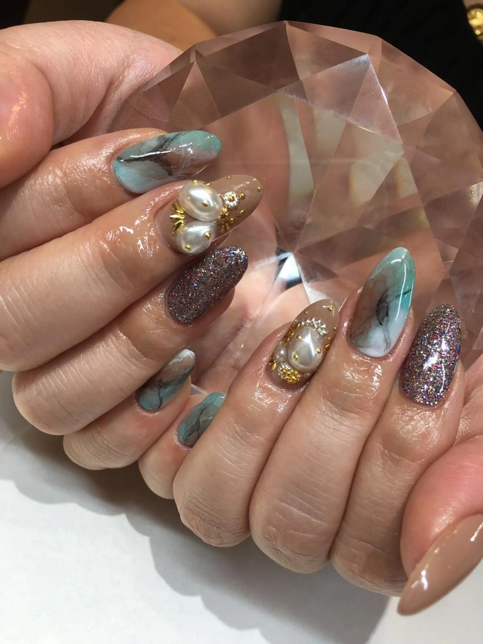 ロング ネイル ハンドネイル glow_ nailのネイルデザイン