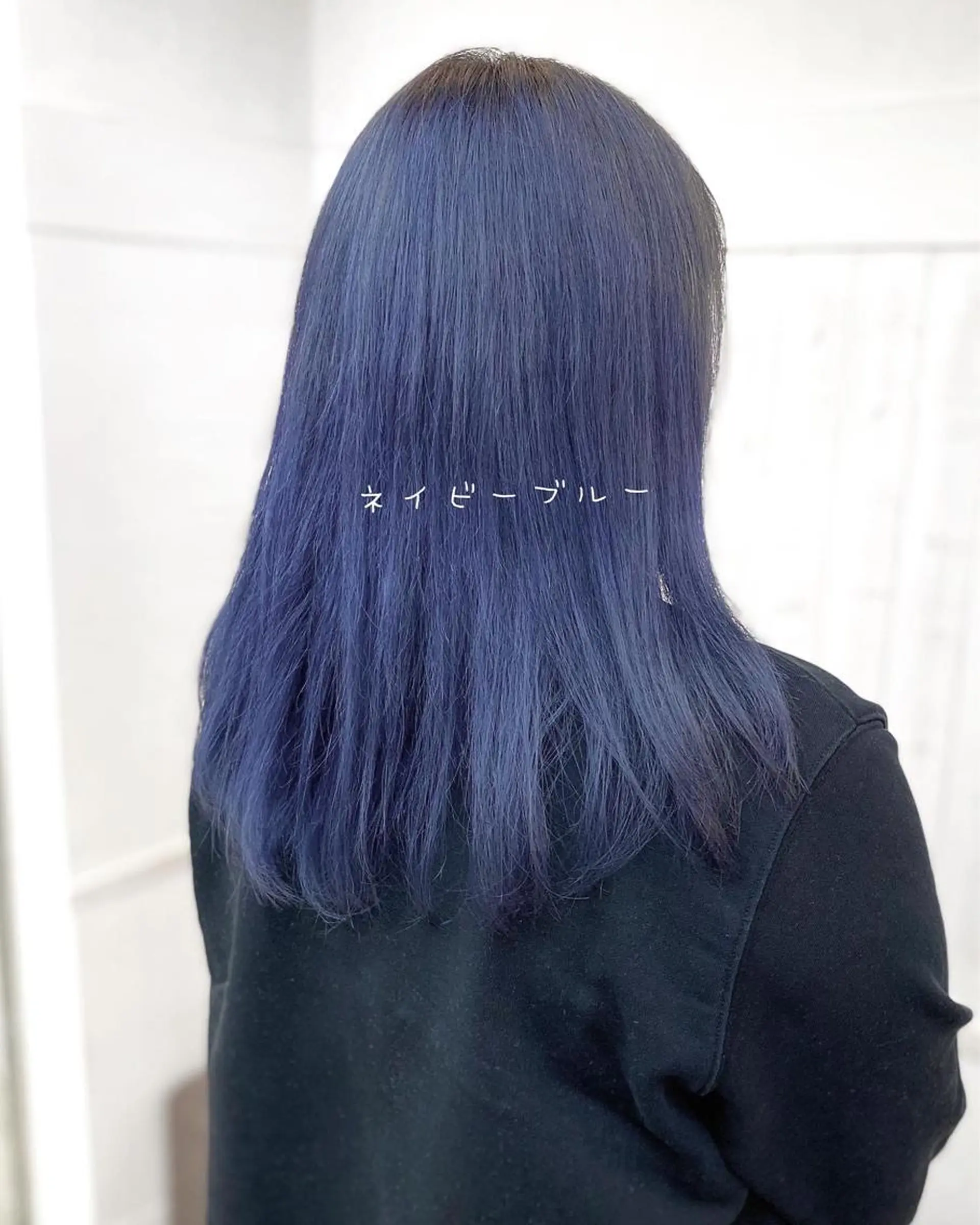ミディアム カラー 黒髪 ブリーチ ブルーカラー ブルーブラック ネイビーカラー カット ヘアカラー トリートメント B3  SHARE SALON【ビースリーシェアサロン】所属・☀️透明感color KURO☀️のヘアスタイル