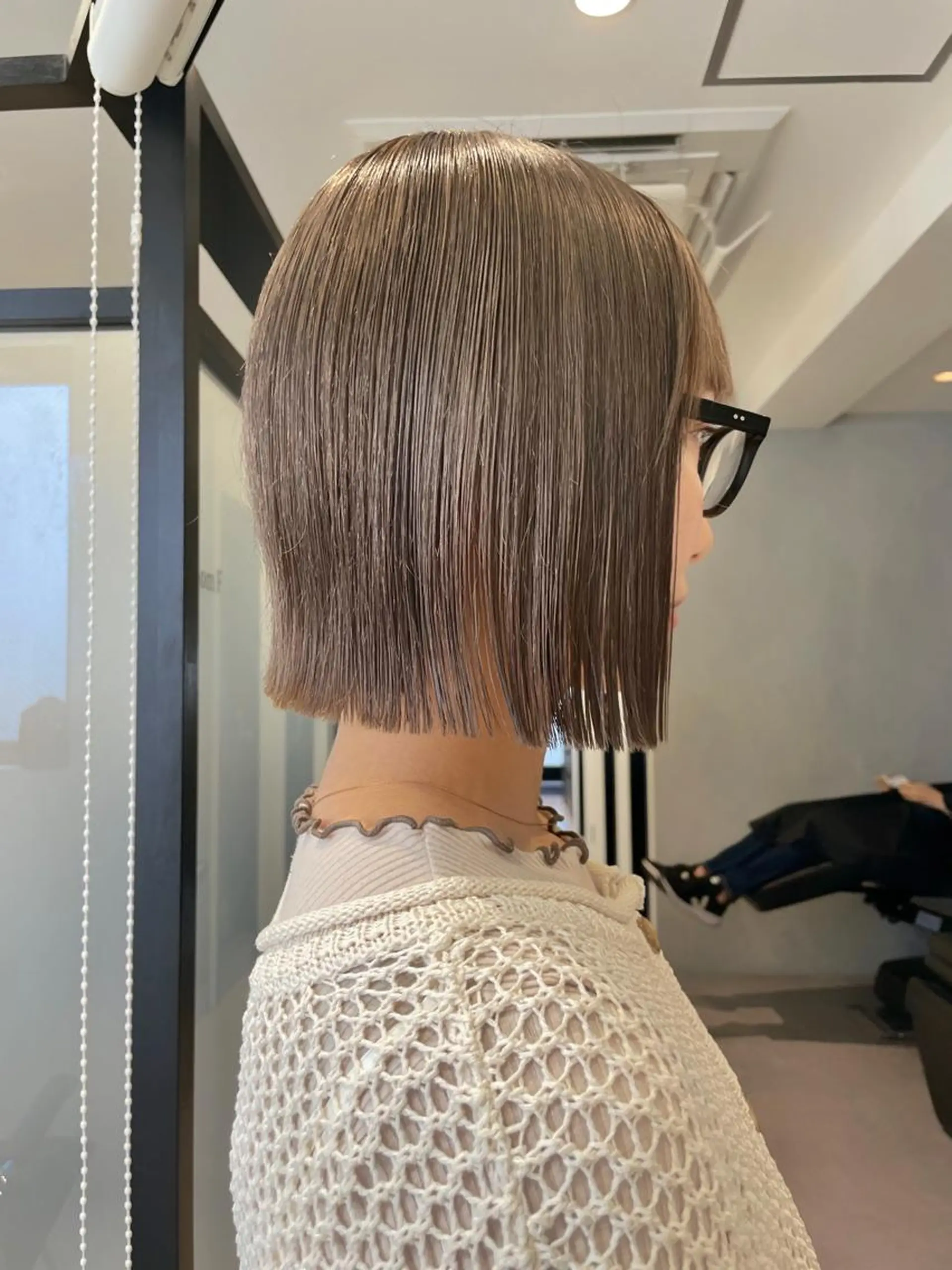 ショート カラー ベージュカラー ボブ メンズ特化 パーマ/オザワのヘアスタイル