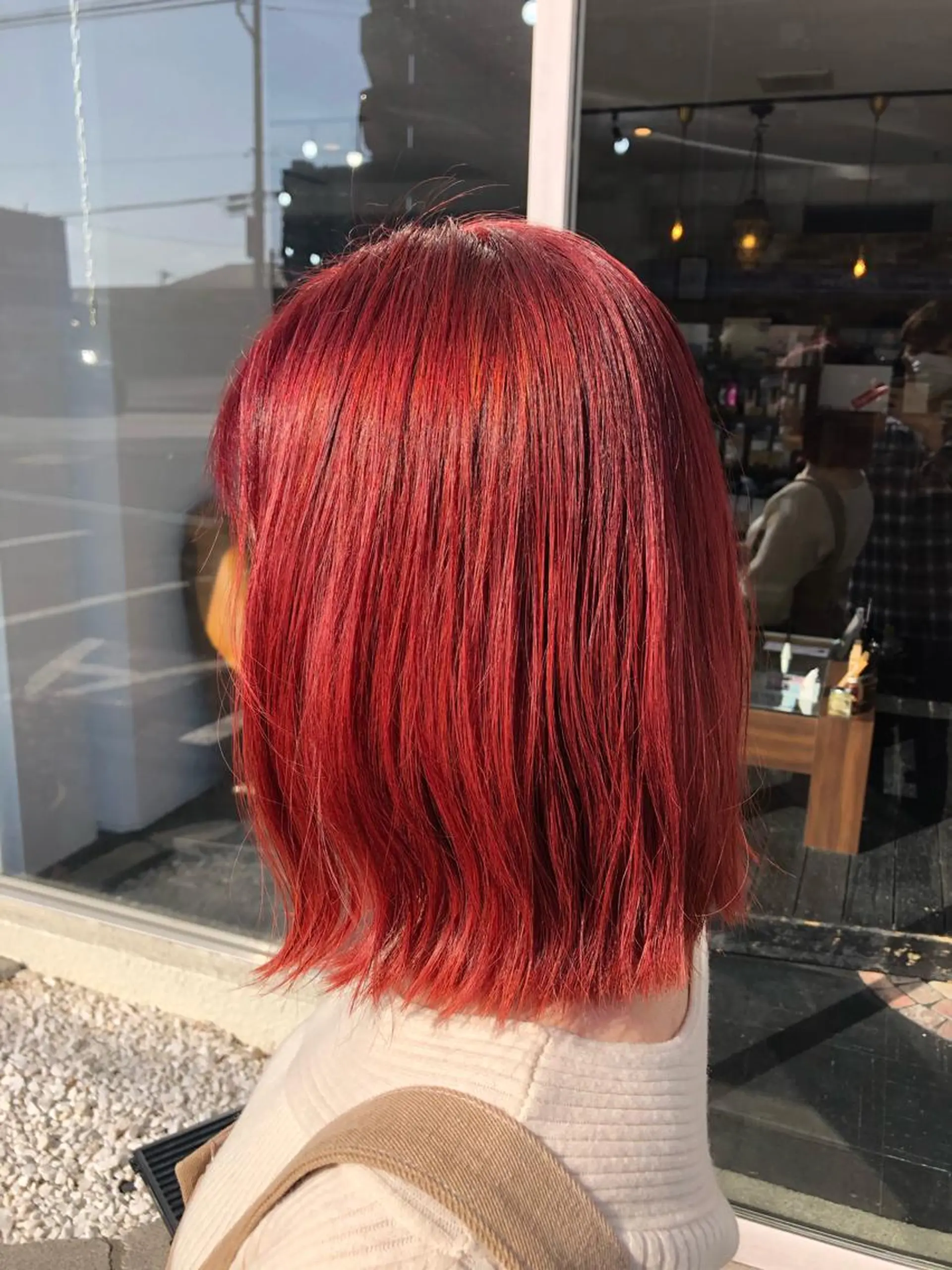 ミディアム カラー オレンジ レッドカラー ATOLL所属・ATOLL 武藤のヘアスタイル