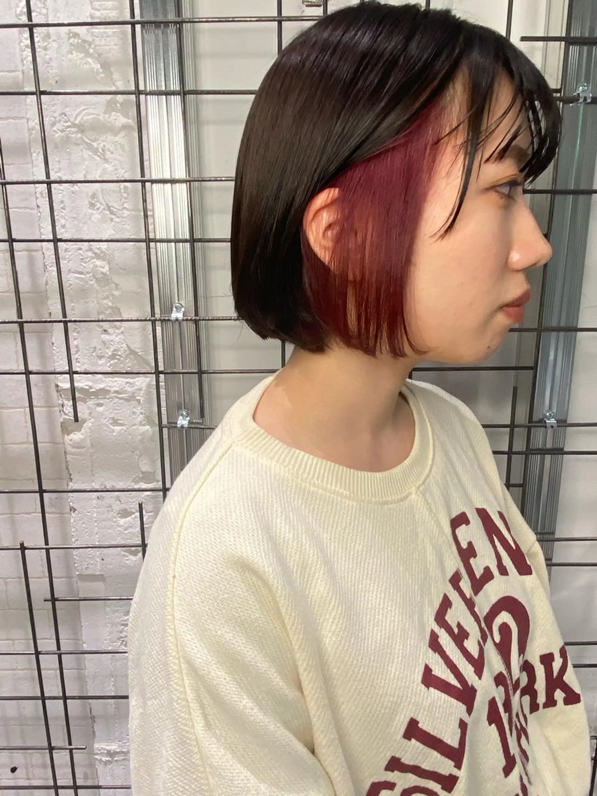 カラー ブラウンカラー カシス イヤリングカラー ピンクカラー ヘアカラー AYANE 韓国ヘア /レイヤーカットのヘアスタイル