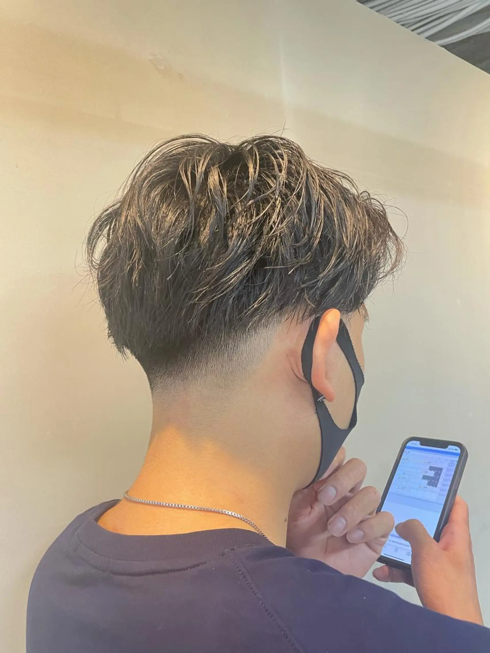 ショート パーマ メンズ フェードカット Men's hair salon First 中百舌鳥店所属・First なかもず 店 YUKIのヘアスタイル