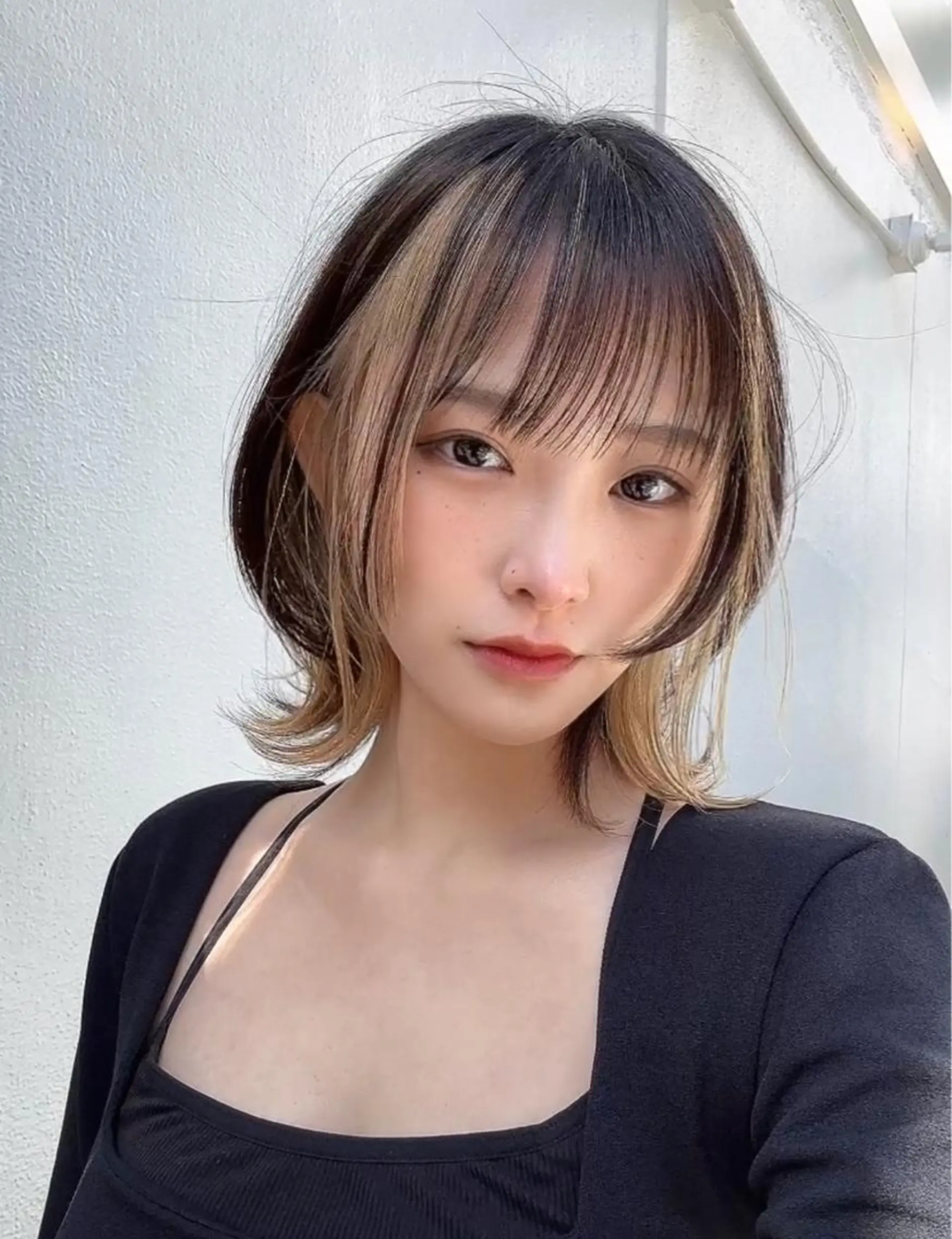 ミディアム ヘアカラー トリートメント ブリーチなしダブル カラー縮毛矯正 下野のヘアスタイル