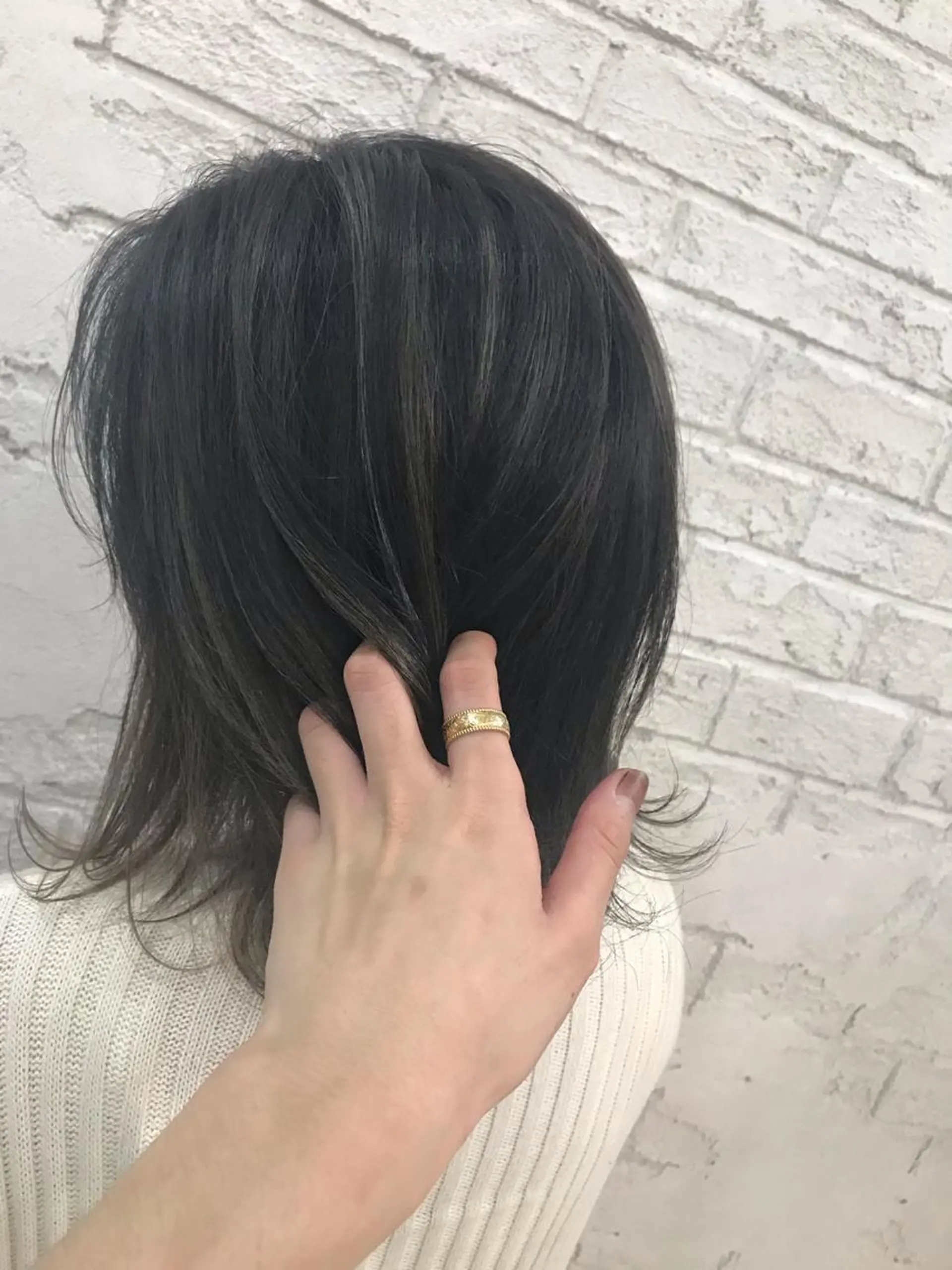 ミディアム かきあげバング レイヤーカット 🇺🇸ハイライト特 化美容師🇺🇸漆沢のヘアスタイル