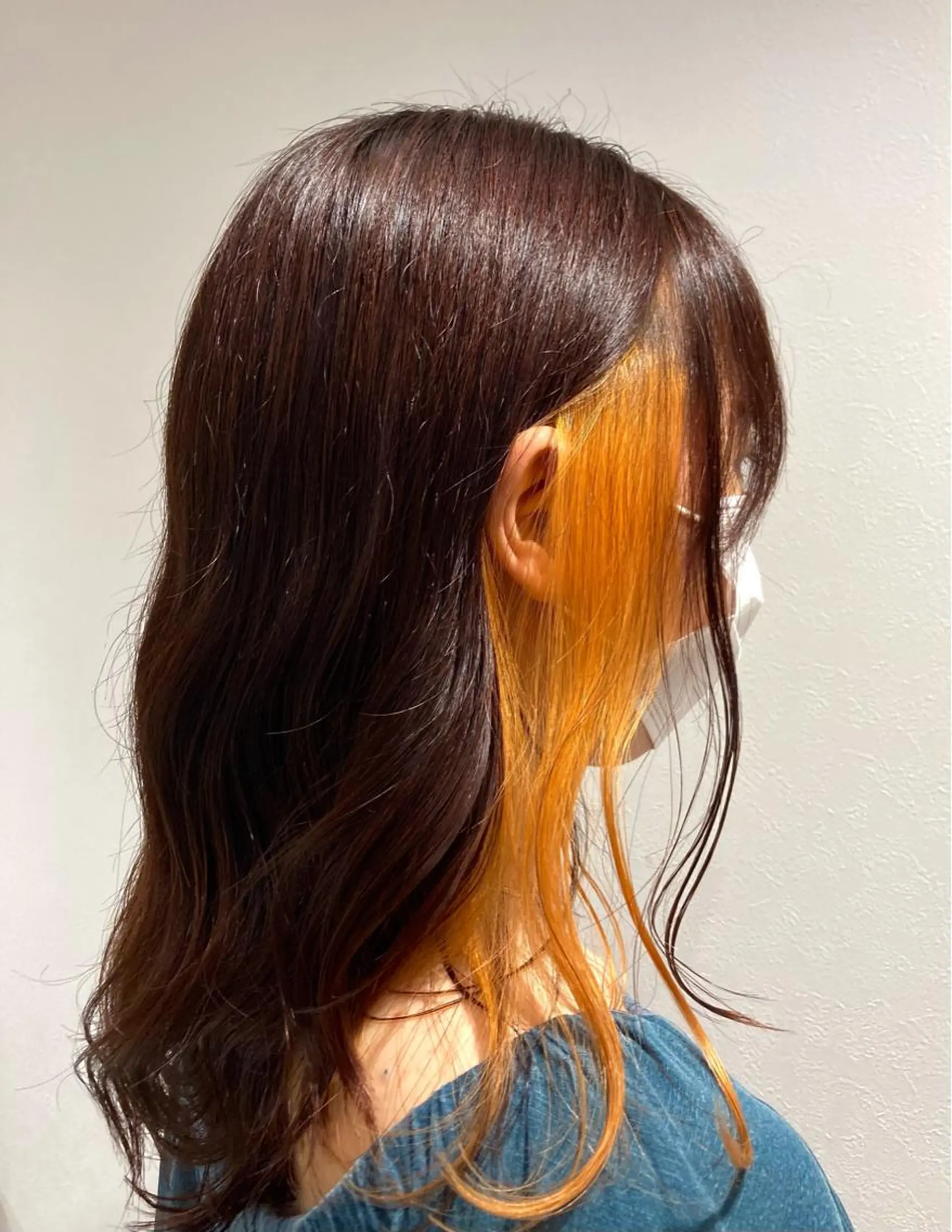 セミロング カラー オレンジ オレンジピンク カット ヘアカラー トリートメント hair salon A 【エース】所属・🫧高鹿汰一髪質改善 /白髪ぼかし🫧のヘアスタイル