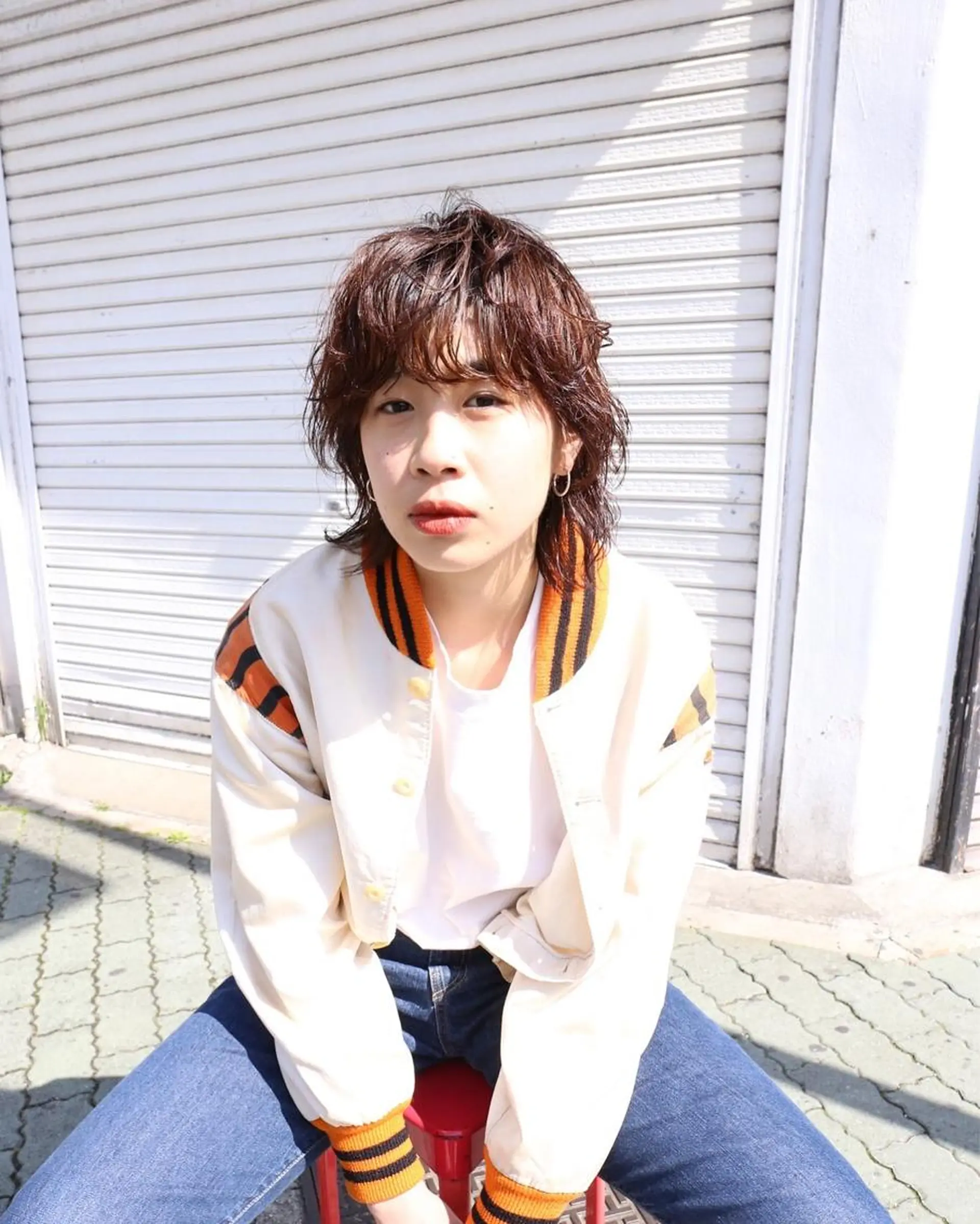 ショート カラー パーマ ウルフカット 永田〈店長#レイヤー #ウルフ#ハイトーンのヘアスタイル