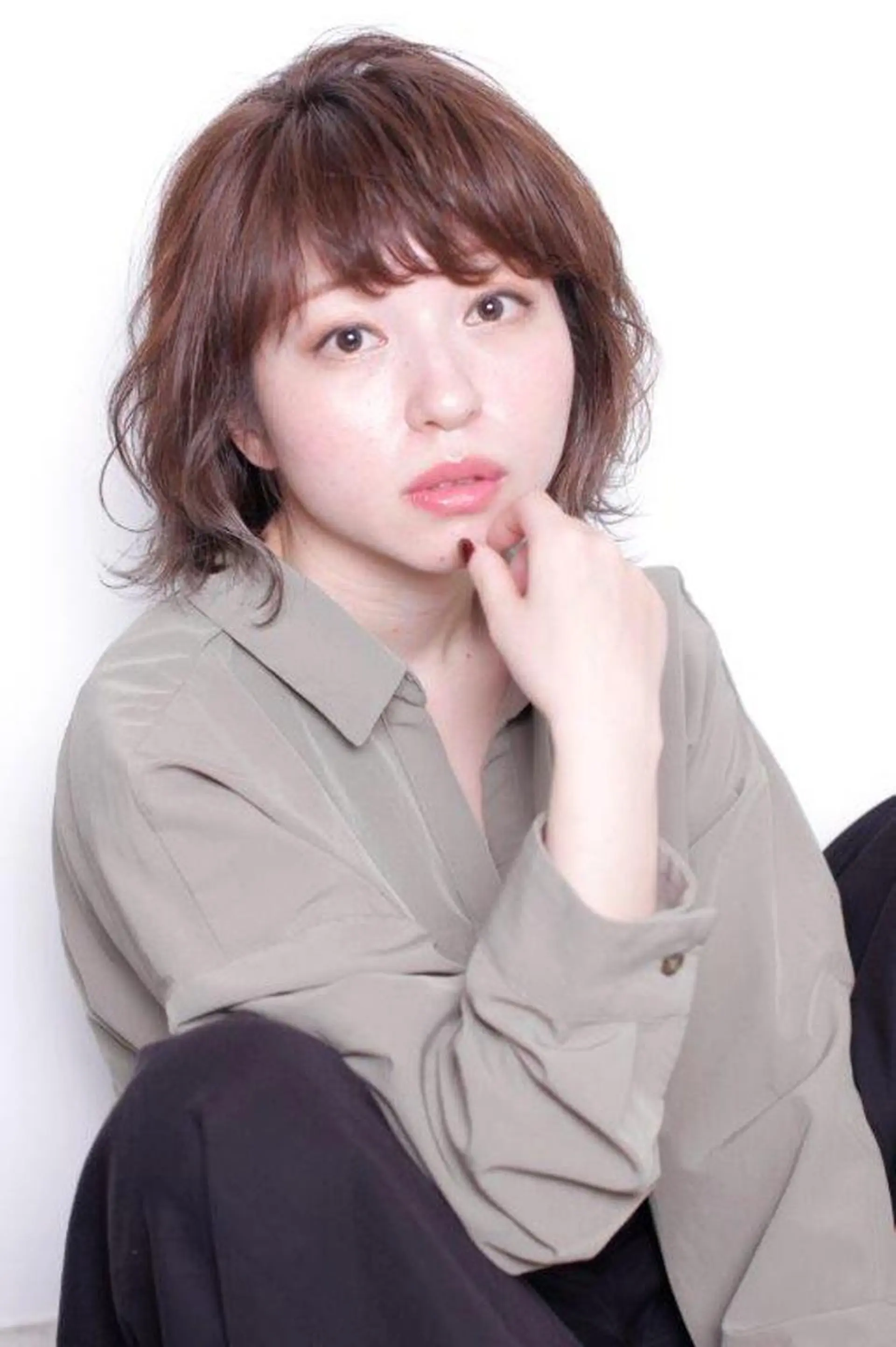 ミディアム カラー ハイライトカラー ハイライト 大人女性のショート ・ボブ✂︎沼尻典祥のヘアスタイル