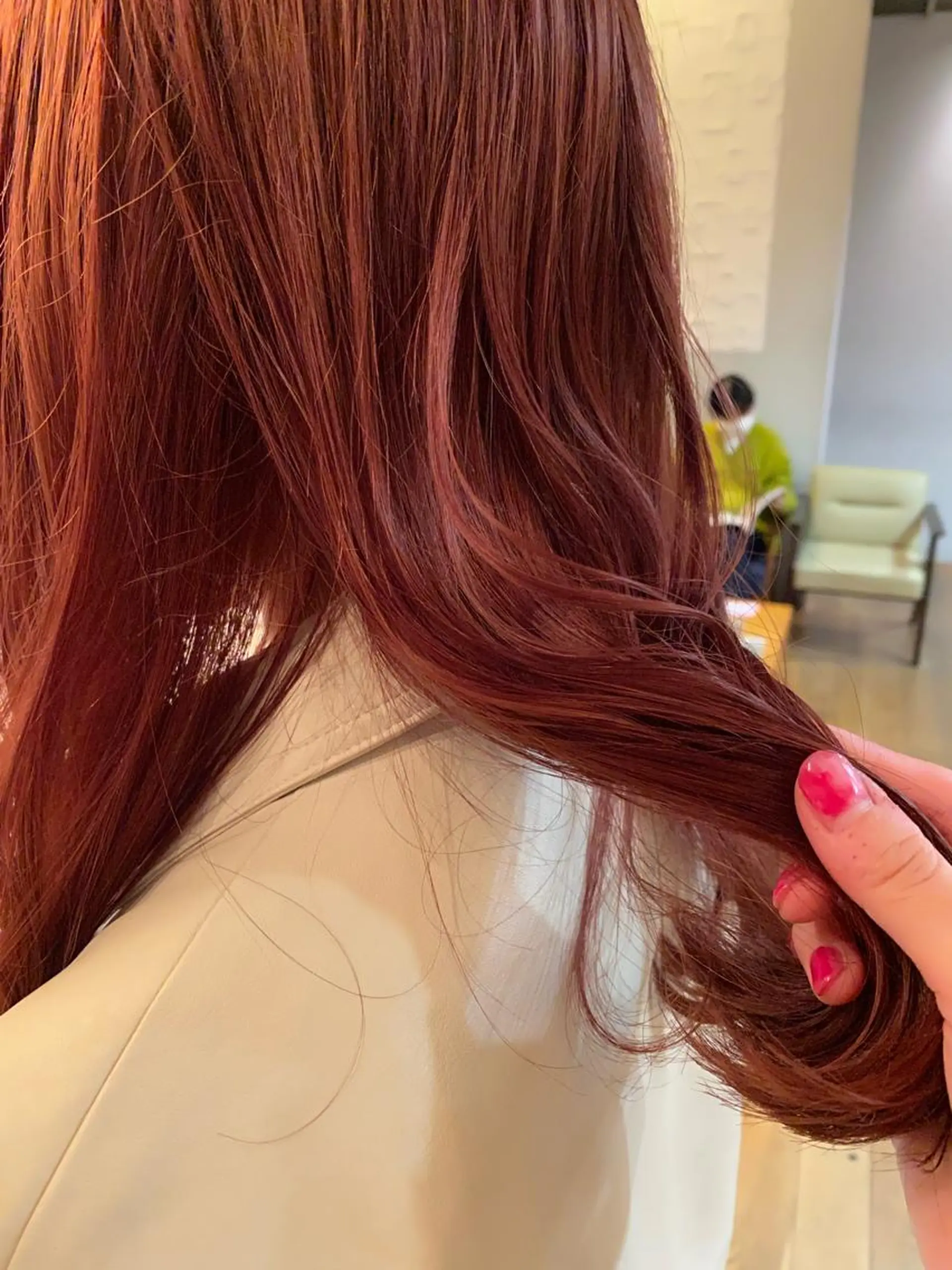 ロング カラー ベージュカラー ピンクカラー ピンクベージュ 塩澤 榛奈のヘアスタイル