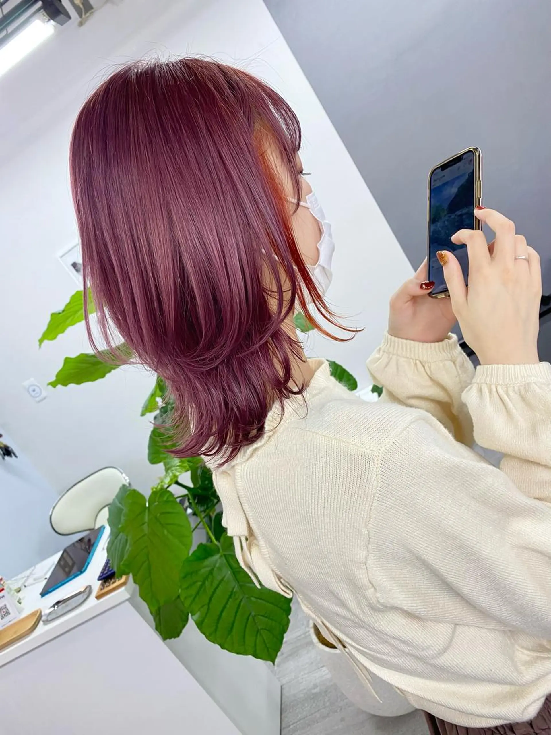 ミディアム カラー ヘアカラー トリートメント 名畑 裕貴のヘアスタイル