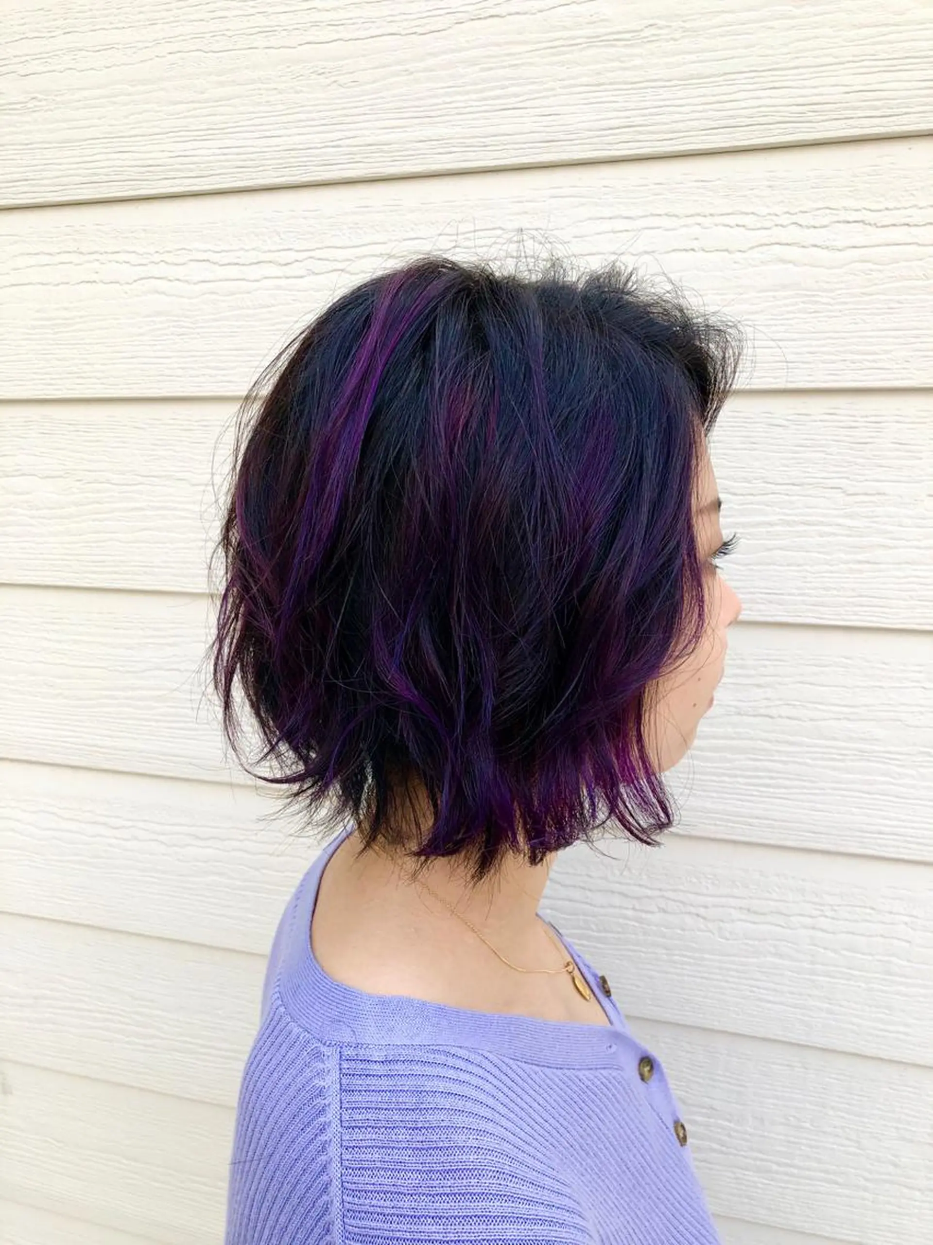 ミディアム カラー ブルーカラー ブルーパープル グラデーションカラー ハイライトカラー パープルカラー ヘアカラー トリートメント RUBEUS【ルベウス】所属・✨艶々カラー🎨 杉本賢人のヘアスタイル