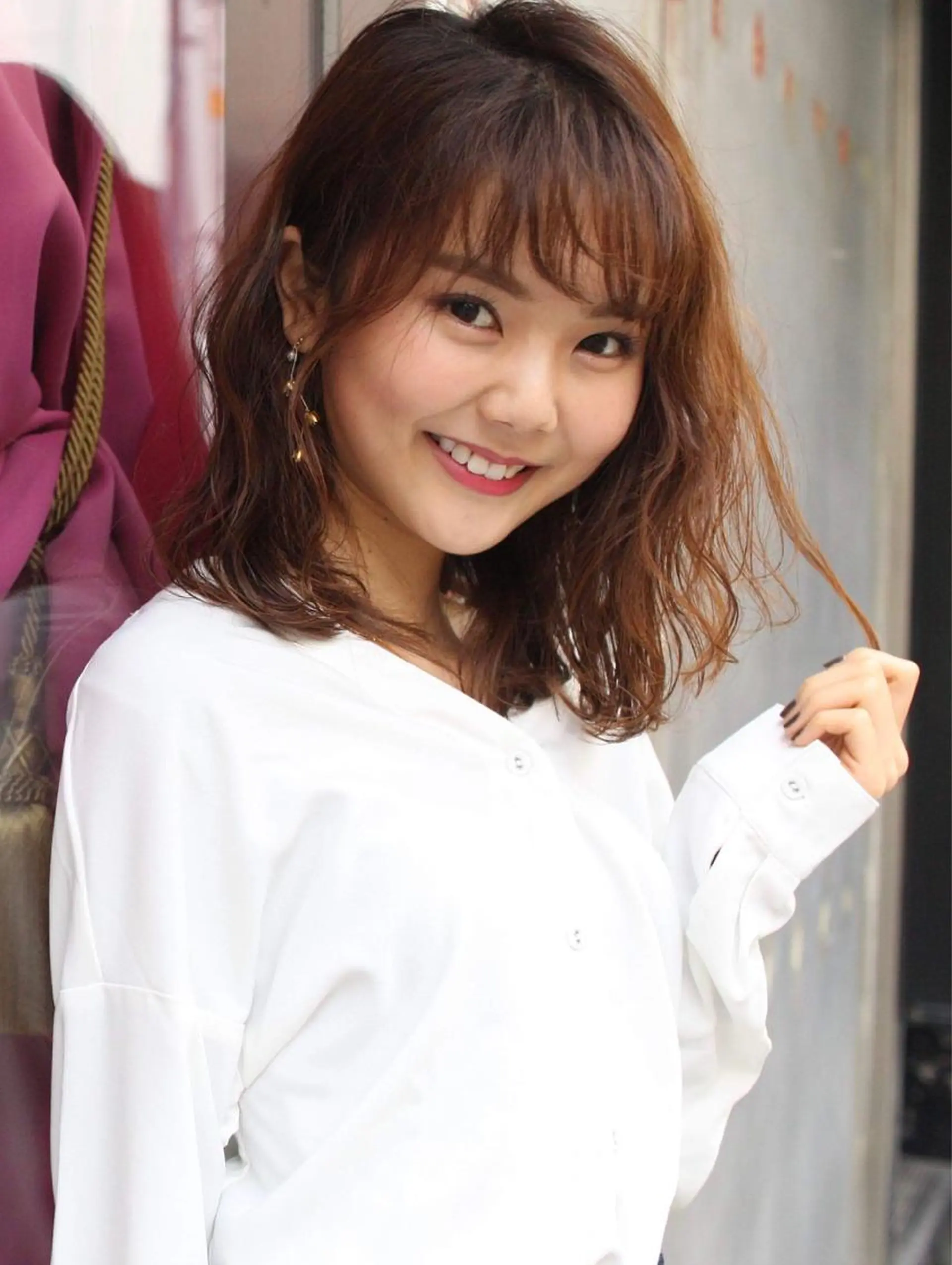 セミロング カラー パーマ ヘアアレンジ salowin所属・名古屋本山髪質改善 NANAのヘアスタイル