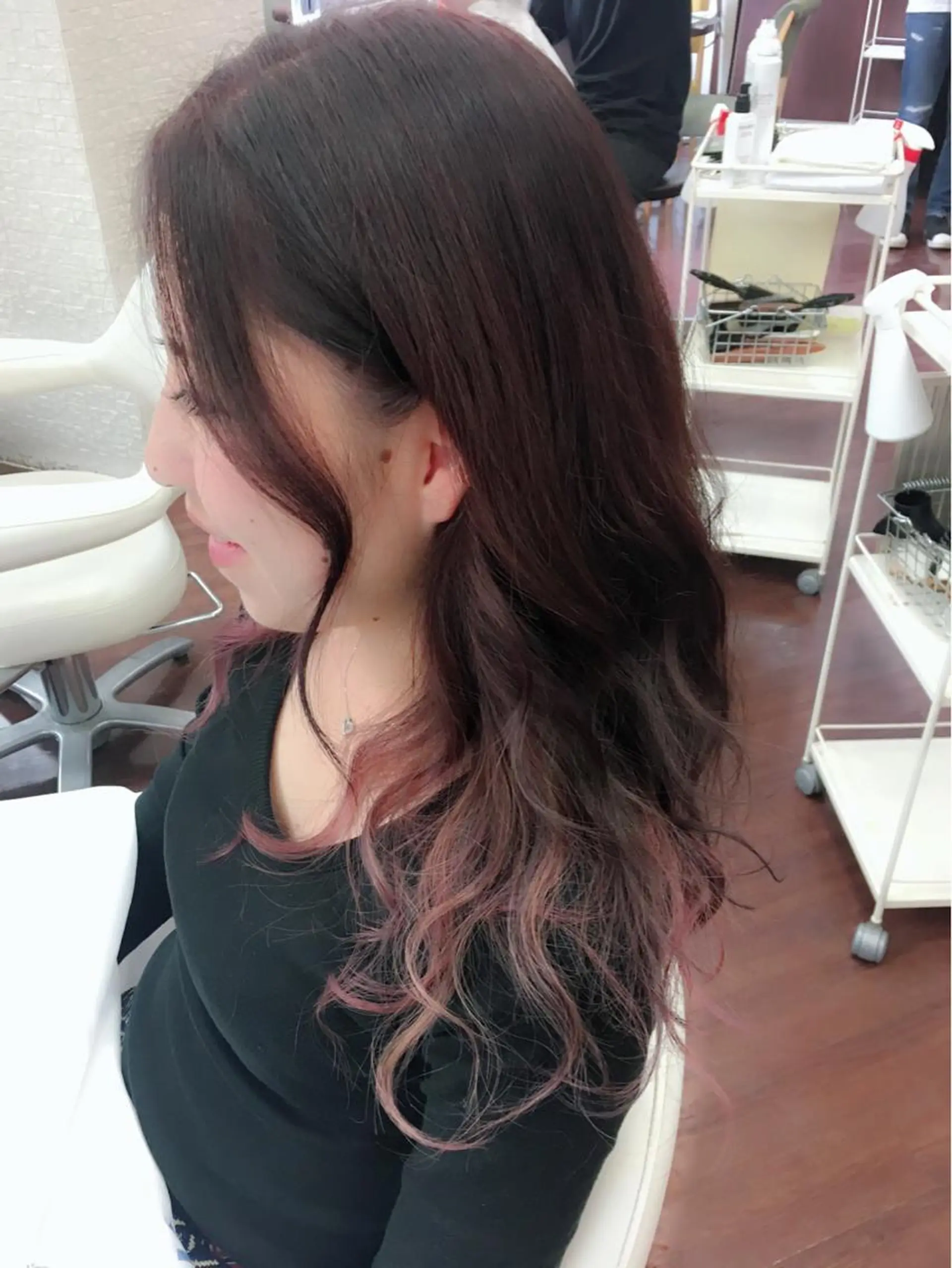 カラー インナーカラー ブリーチ毛縮毛矯正 👑山口のヘアスタイル
