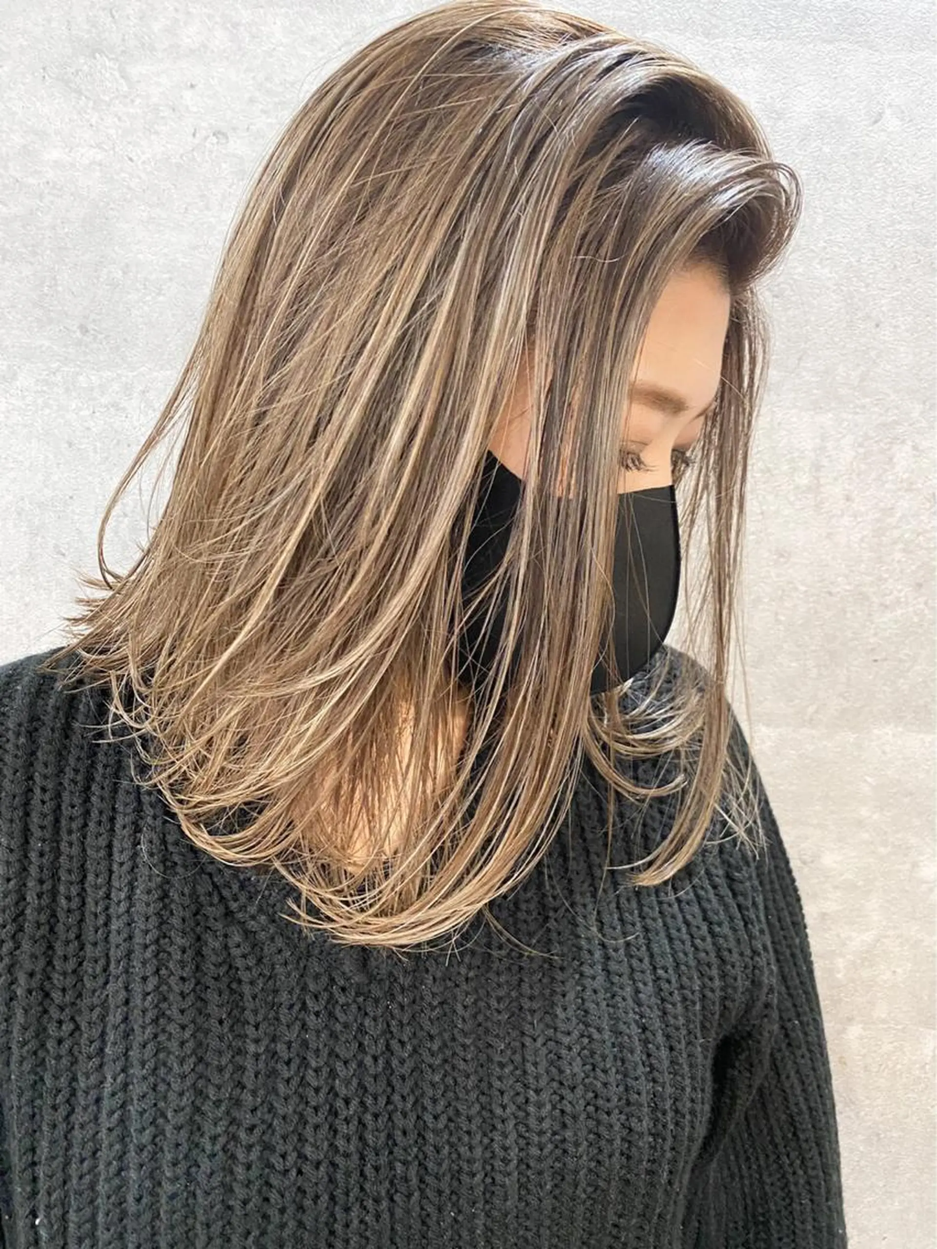 ミディアム カラー ハイライトカラー 3Dハイライト ハイライト 寺嶋 貴大のヘアスタイル