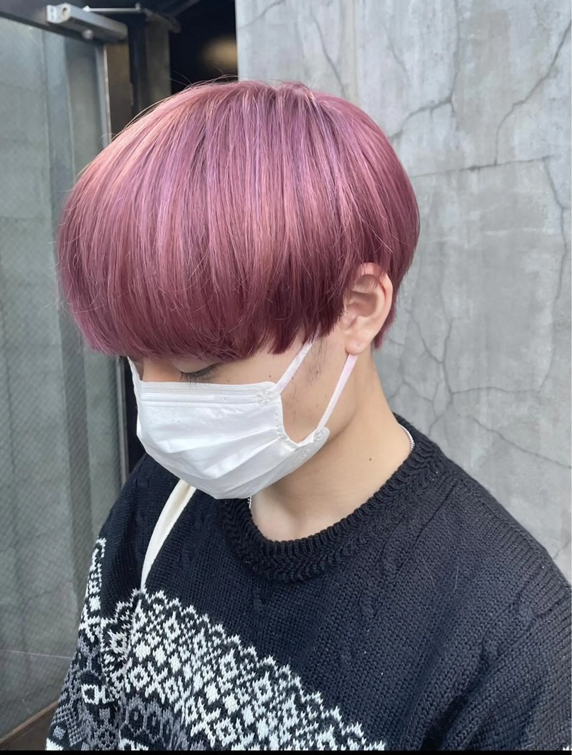 カラー メンズ メンズ韓国風 ピンクカラー カット ヘアカラー トリートメント 🦋透明感カラー /ケアブリーチ🦋のヘアスタイル