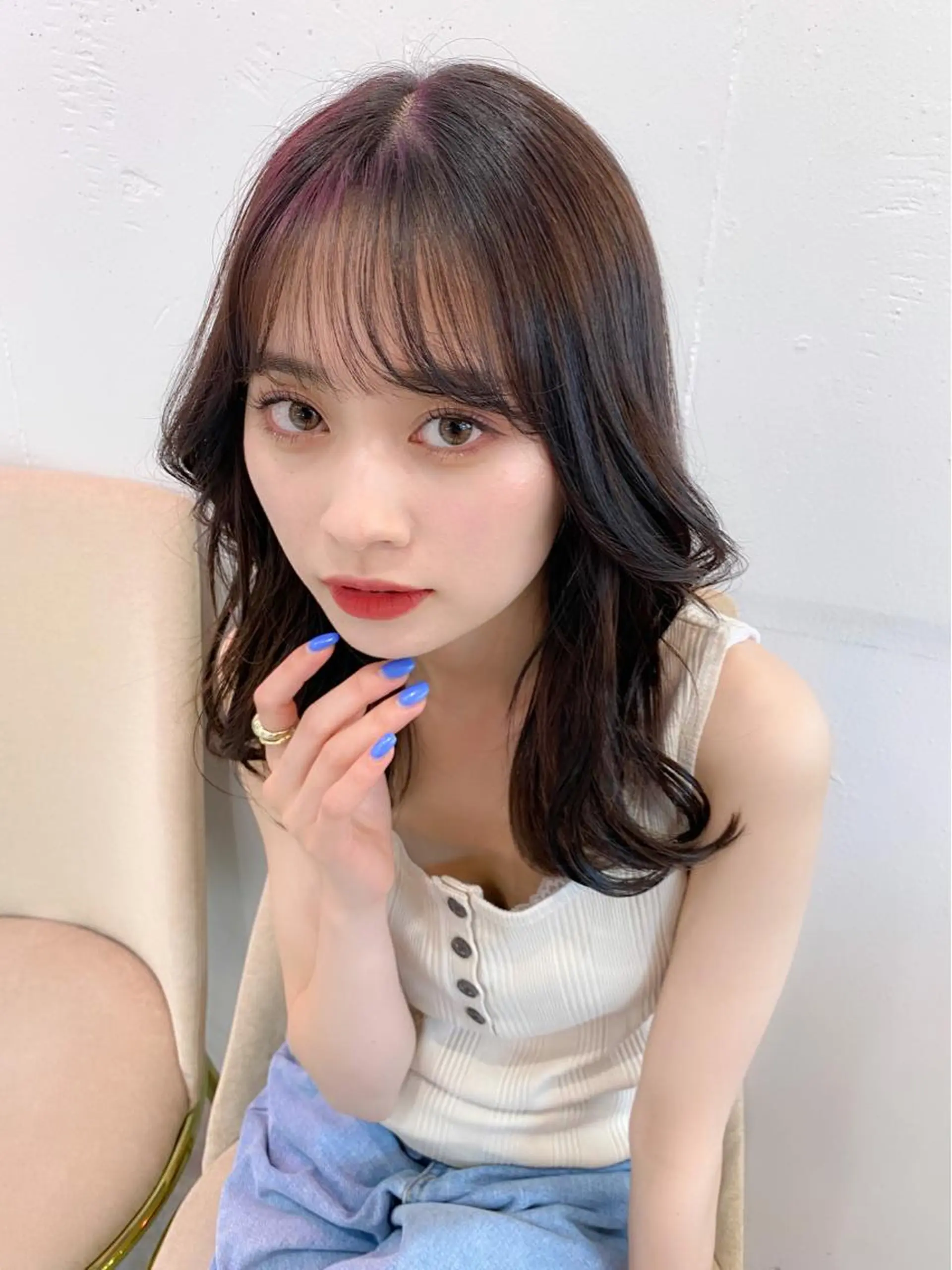 セミロング カラー シールエクステ セミロングパーマ ブリーチ ケアブリーチ ダブルカラー 新宿/韓国風レイヤー 髪質改善/渋谷直樹のヘアスタイル