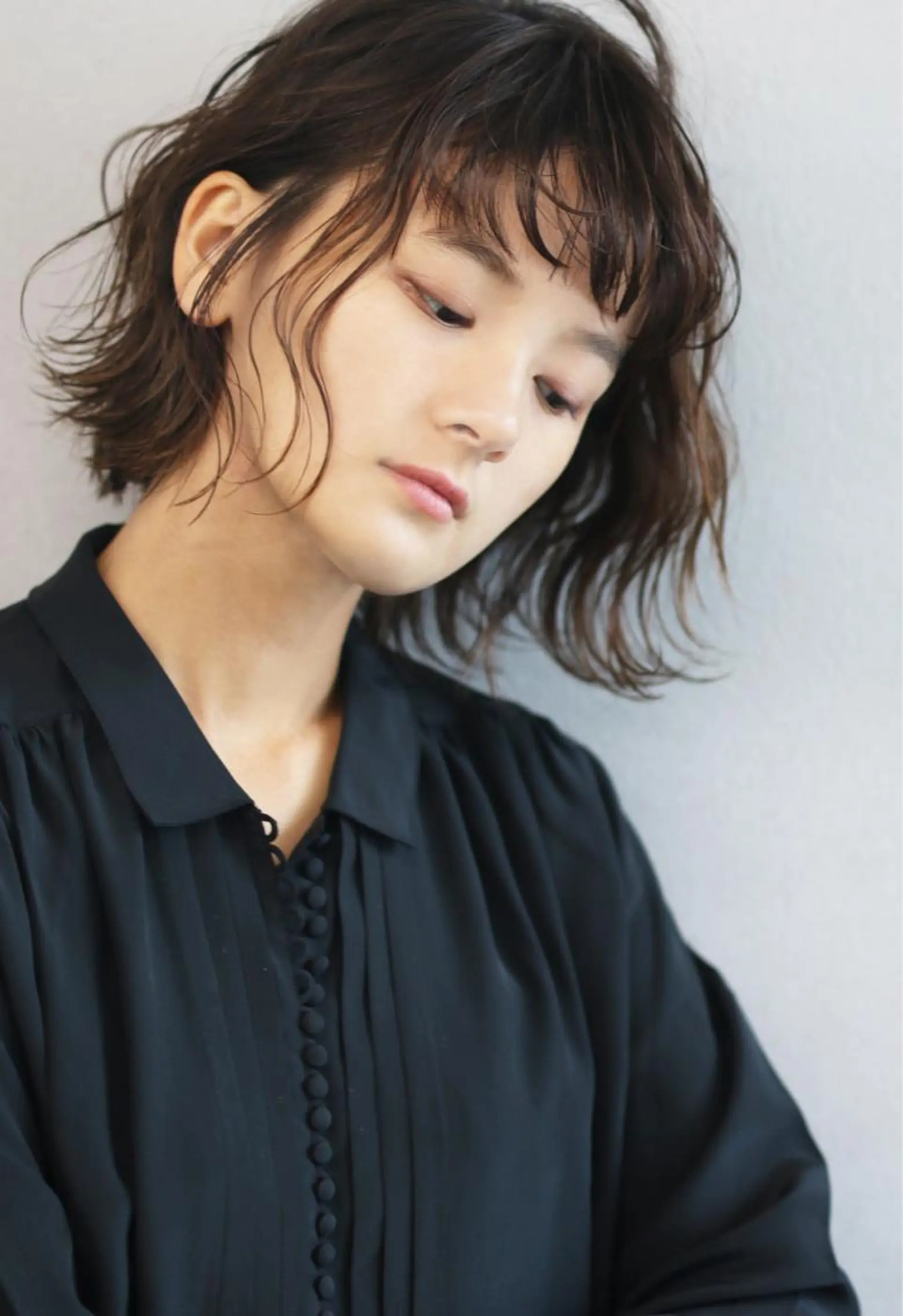 ショート カラー 切りっぱなしボブ ボブ カット ヘアカラー トリートメント ボブ/ショート/ 白髪染め/メンズ葛西のヘアスタイル