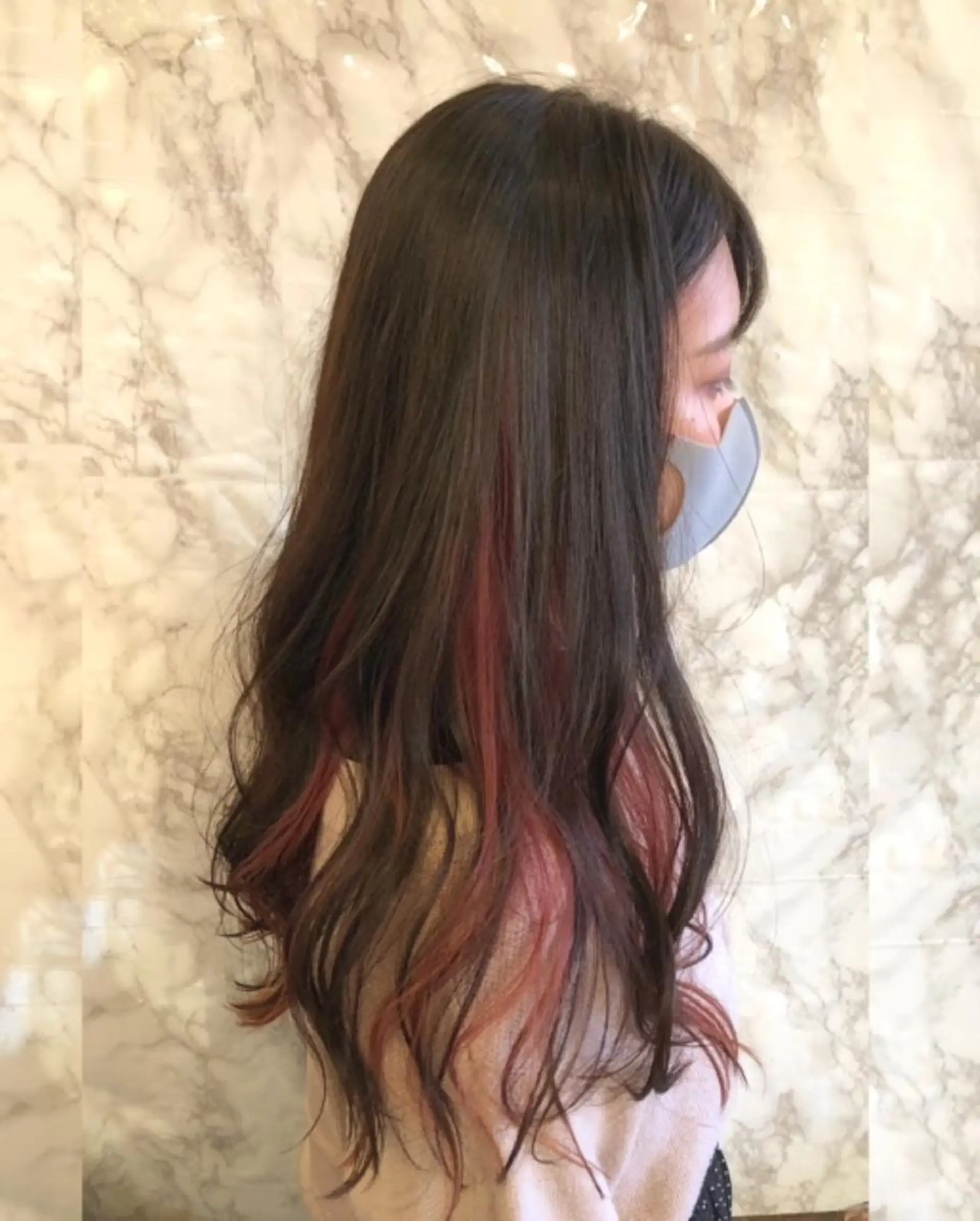 ロング カラー インナーカラー ピンクカラー 🟦西荻窪ハイトーン 艶髪Yu-Ji🟦のヘアスタイル
