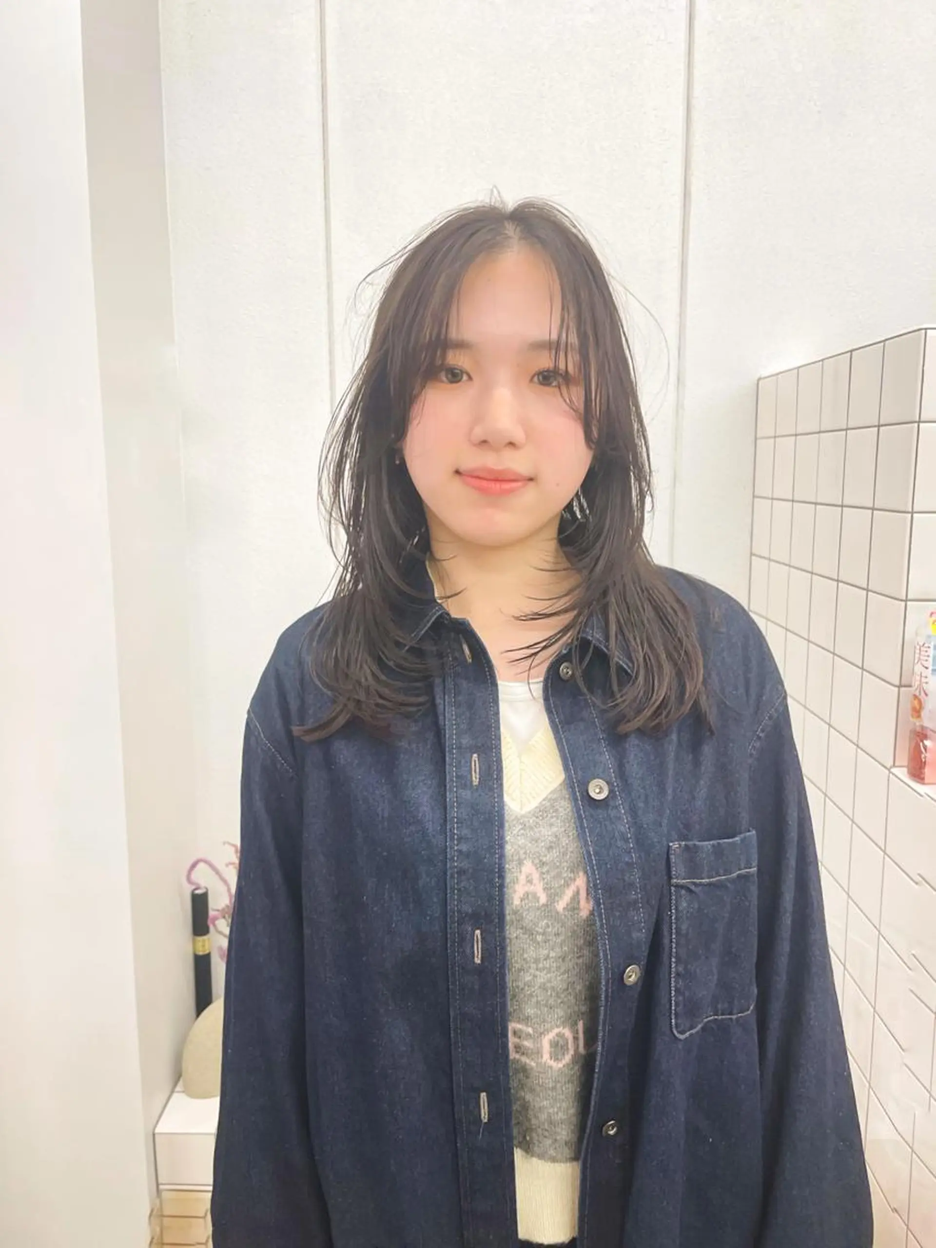 セミロング カラー カット ヘアカラー 関 京磨のヘアスタイル