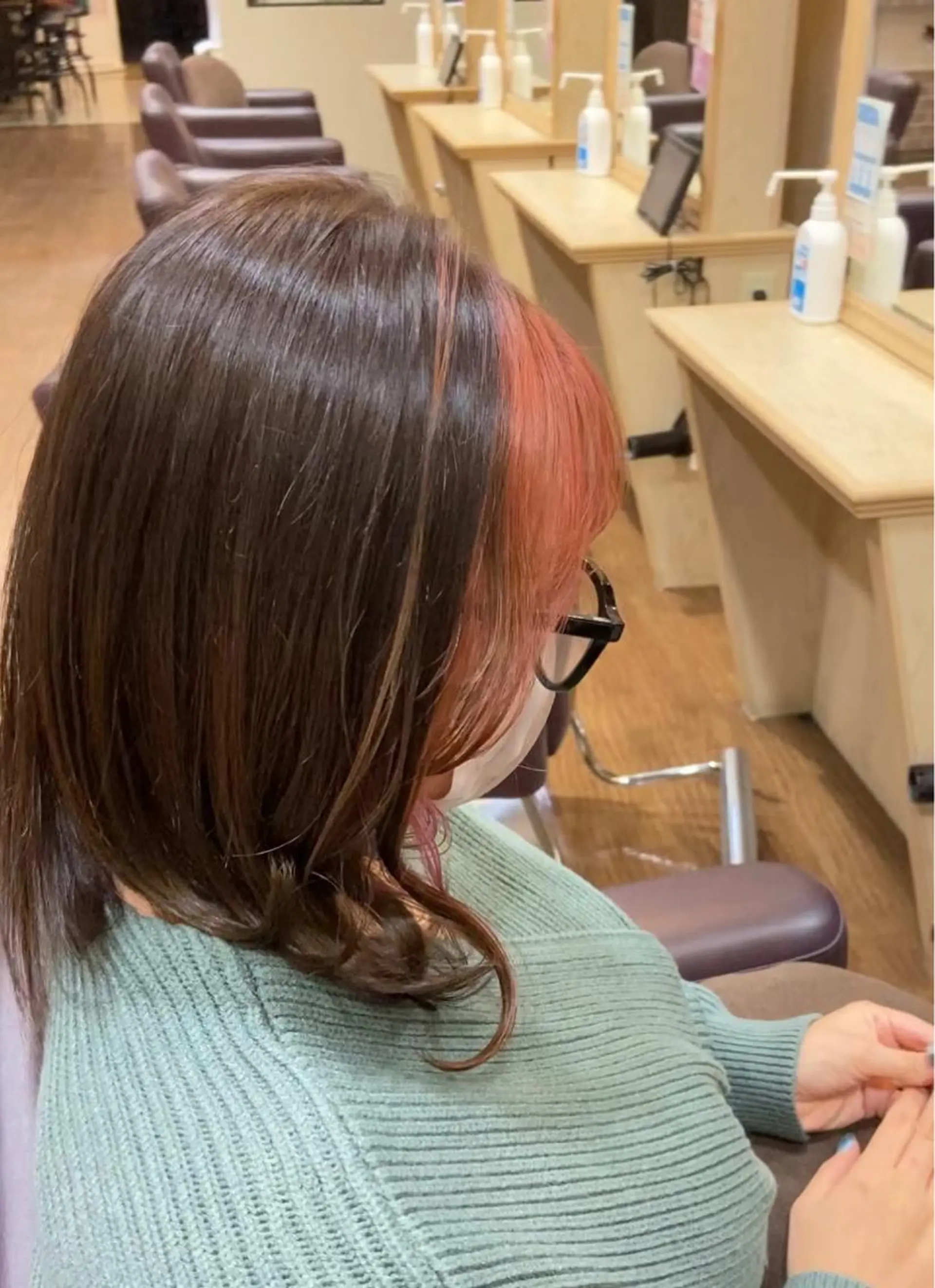 カラー ミストバング ベージュカラー  フェイスフレーミング ピンクカラー ピンクベージュ VISAGE   join所属・コバヤシ ユウスケのヘアスタイル