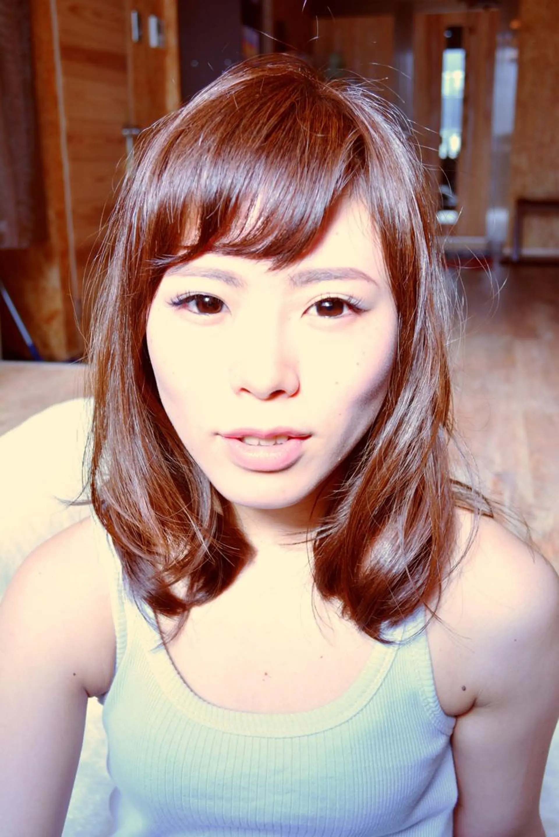 ミディアム カラー パーマ ヘアアレンジ レイヤーカット シースルーバング belle chambreイブカのその他イメージ