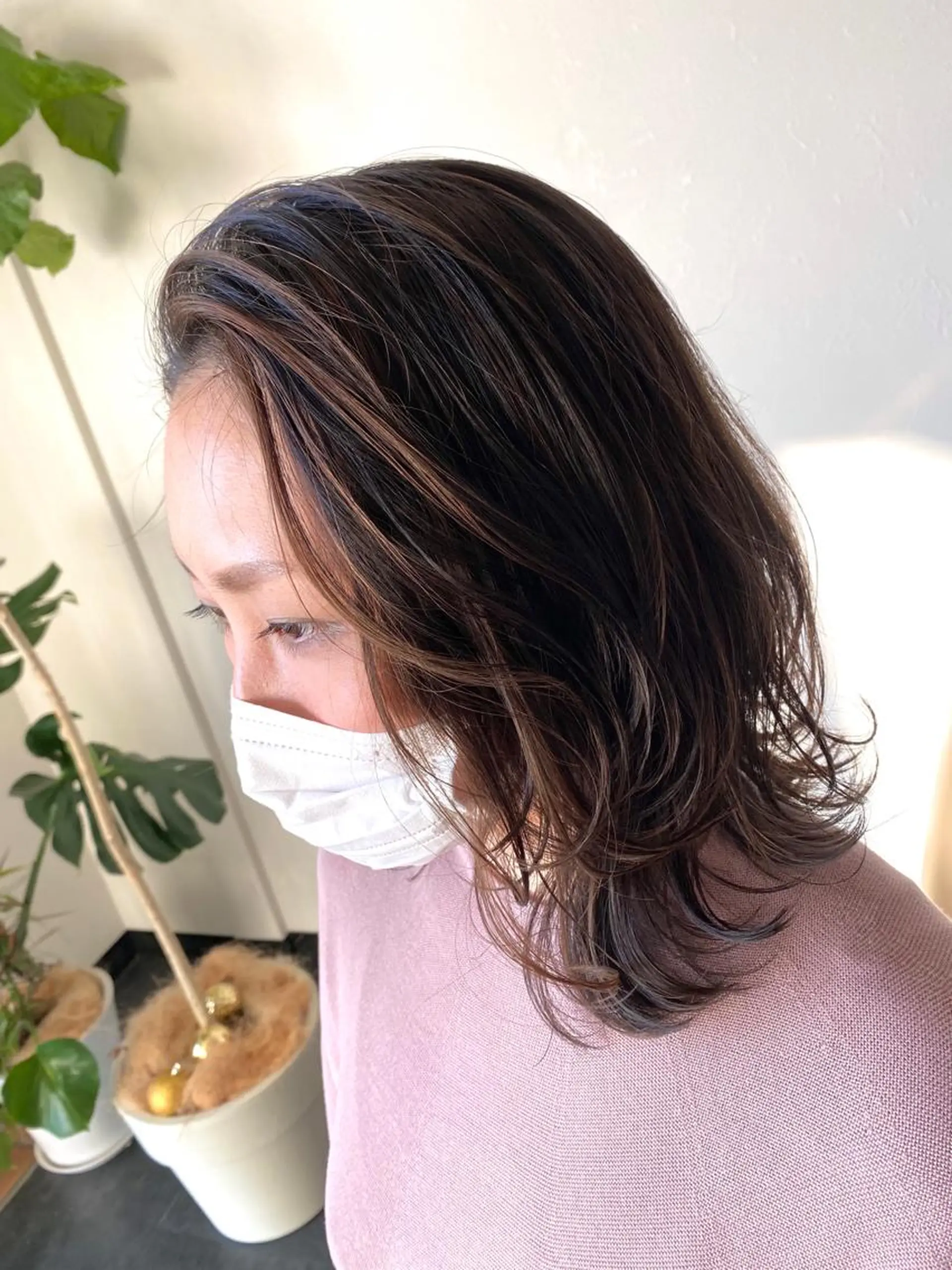 セミロング カラー ミストバング  フェイスフレーミング シェアサロンR所属・川合 勇気のヘアスタイル