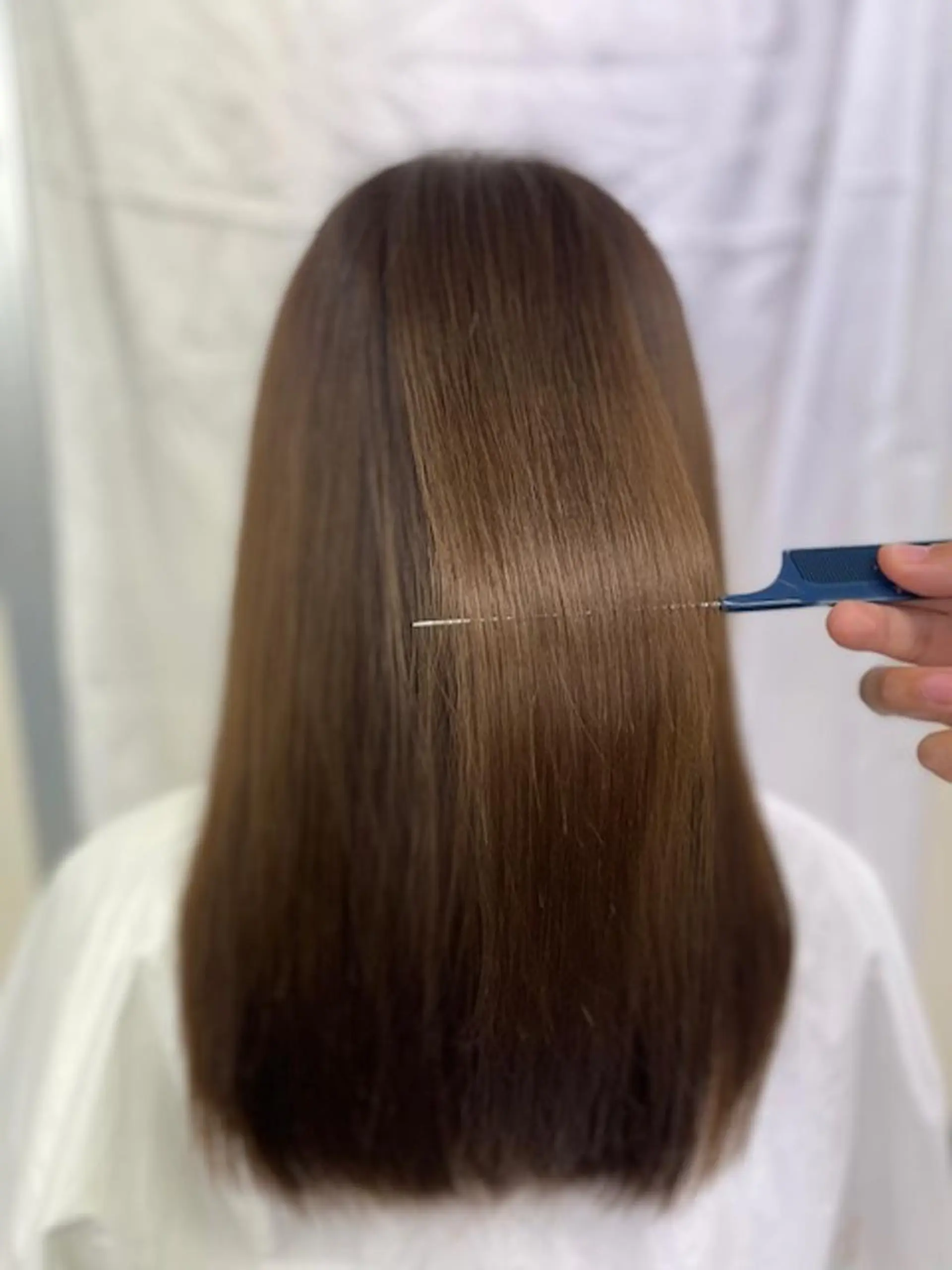 セミロング カラー セミロングパーマ アッシュ アッシュブラウン ベージュカラー 黒髪 N° rico 名駅のヘアスタイル