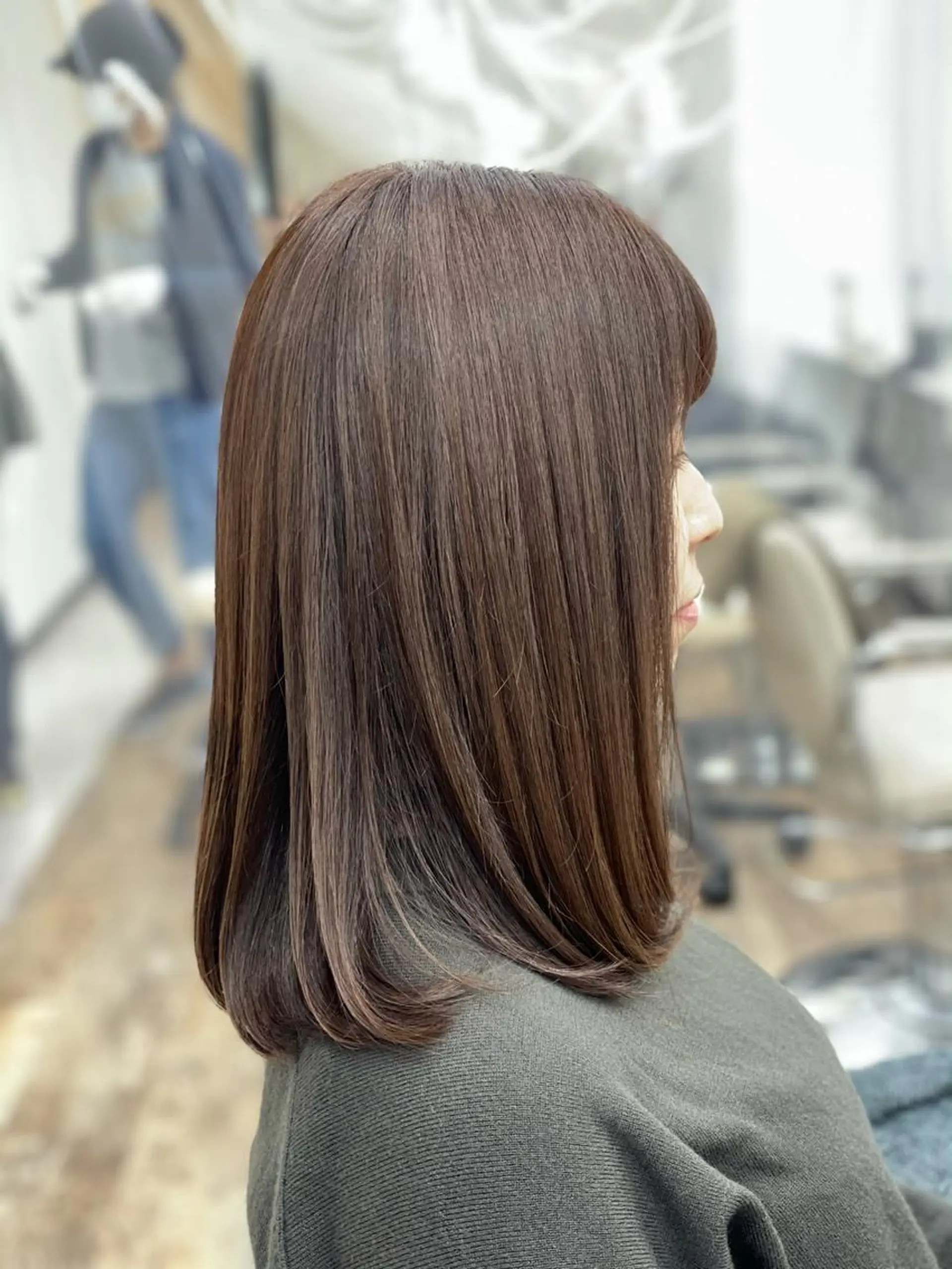 ミディアム カラー アッシュ ブラウンカラー ラベンダーカラー ラベンダーブラウン カット ヘアカラー ヘアセット 栄/久屋大通り/韓国 /透明感/横山🩵のヘアスタイル