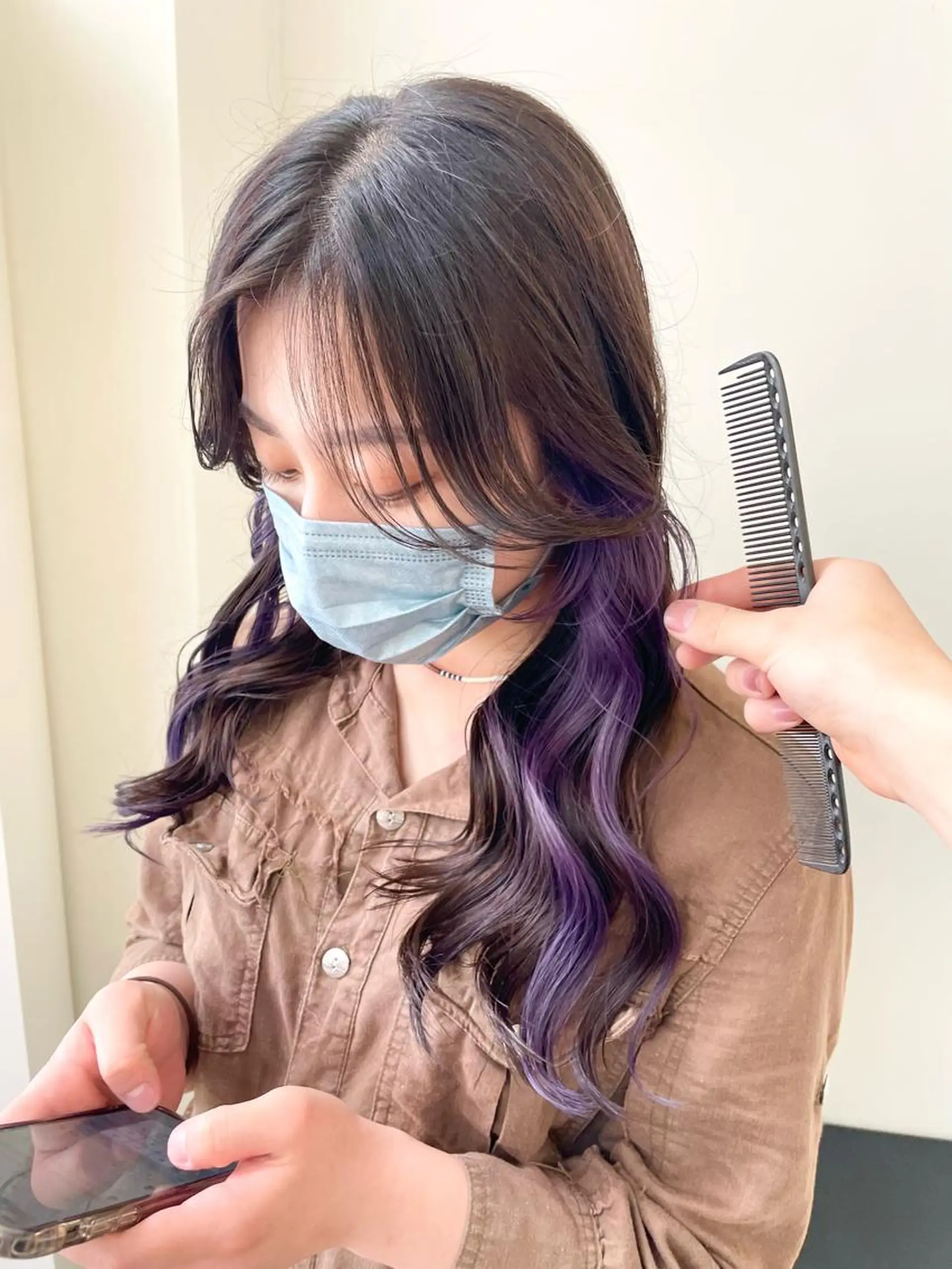 ロング カラー ラベンダーカラー カット ヘアカラー トリートメント ダメージレスブリーチ HIROSHIのヘアスタイル