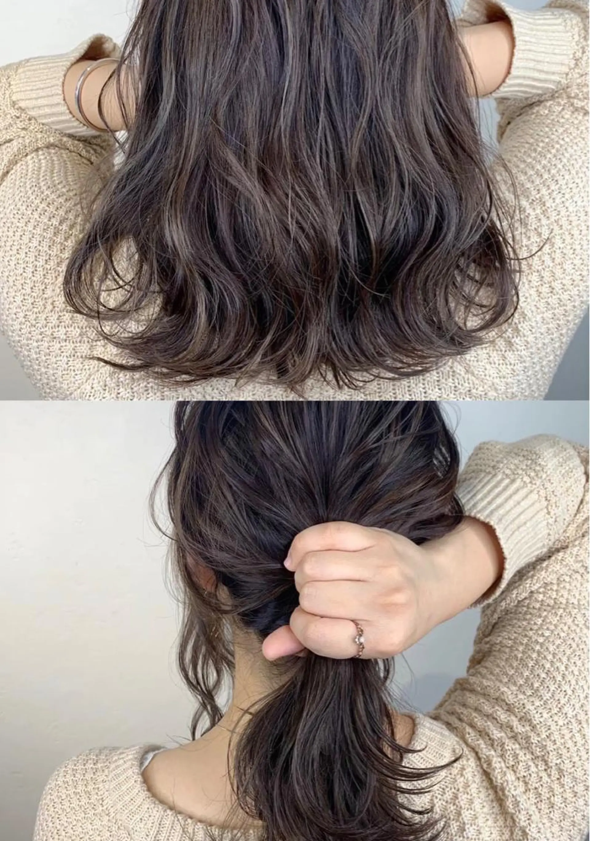 セミロング カラー _WHITE 高槻のヘアスタイル