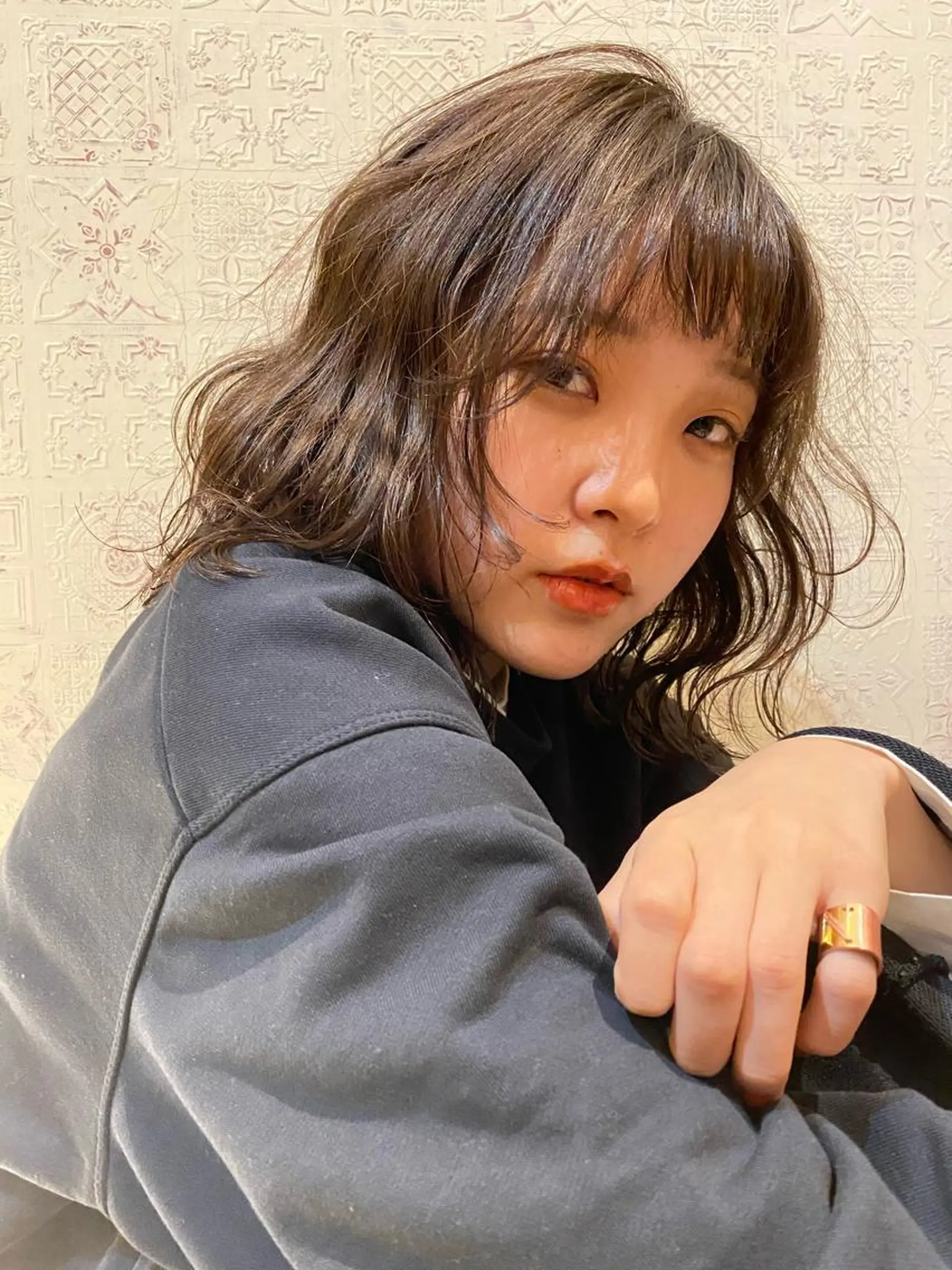ミディアム カット IRIE HAIR DESIGN所属・IRIE⚡️メンズ/ パーマ⚡️北川聖也のヘアスタイル