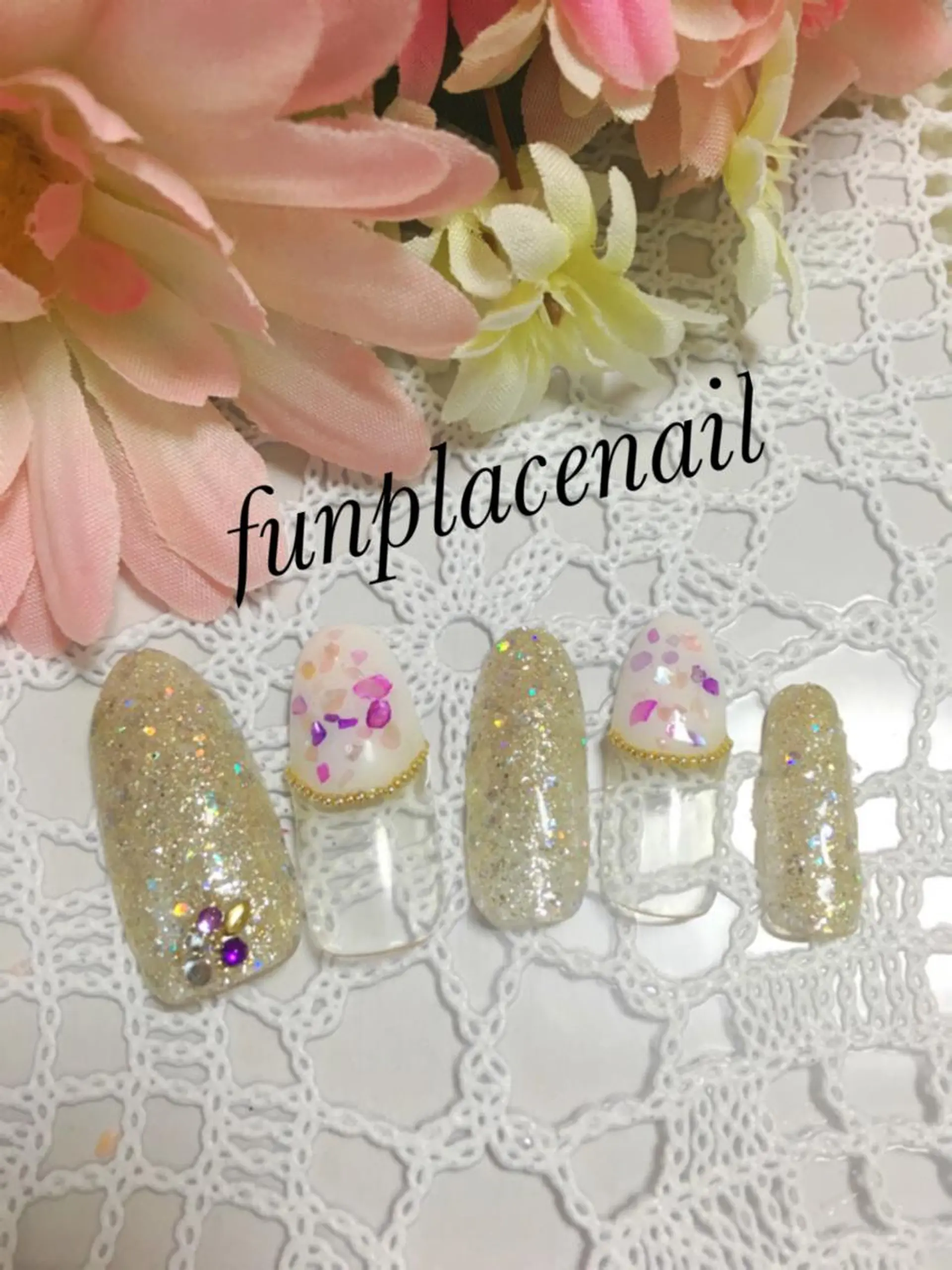 ショート ミディアム セミロング ロング カラー パーマ ヘアアレンジ メンズ キッズ ネイル まつエク アートネイル nail salon＆school felice所属・フェリーチェ瑞江店 新山のネイルデザイン