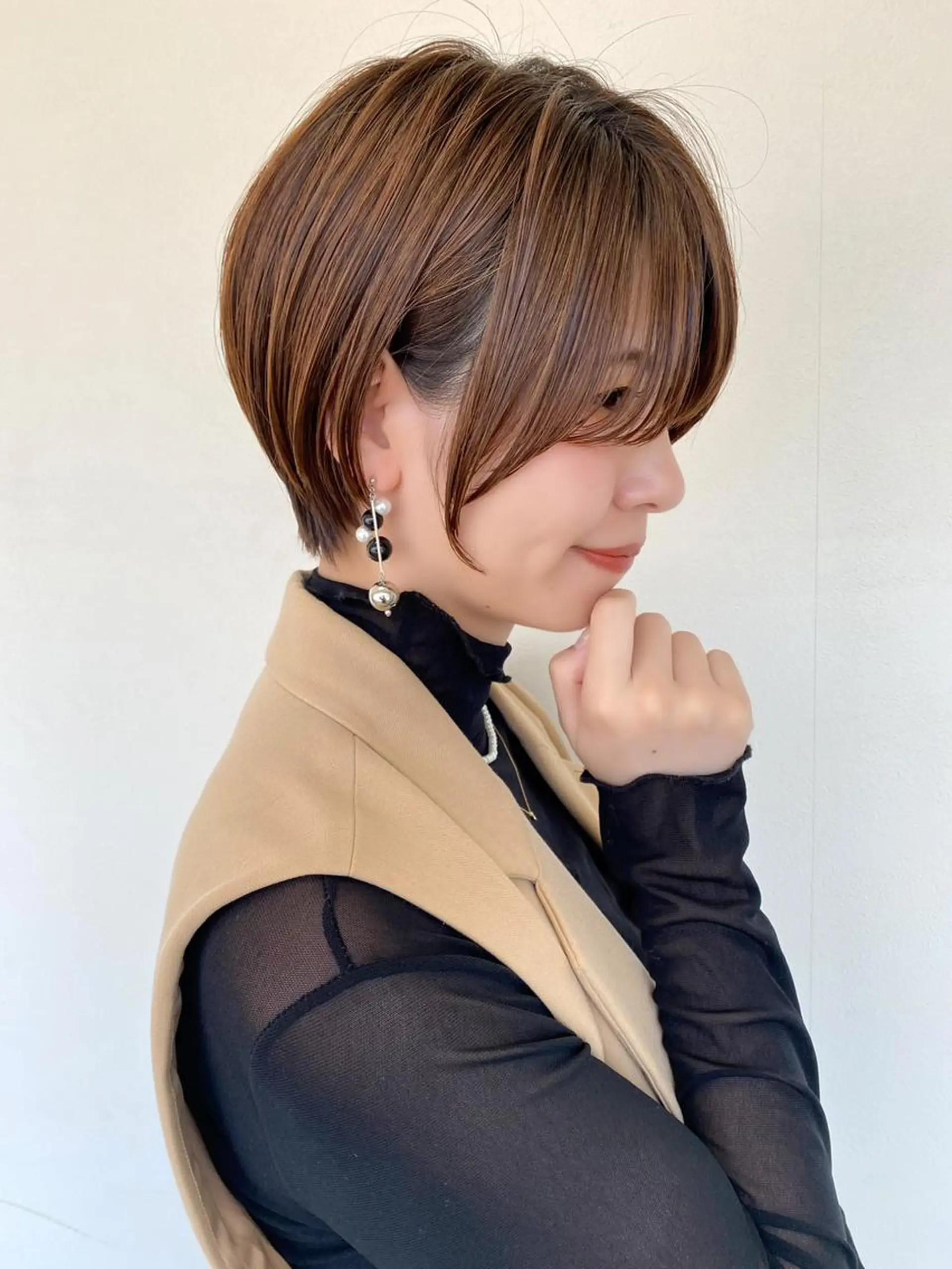 ショート カラー ブリーチ ケアブリーチ ダブルカラー ハイライトカラー イルミナカラー lab.by ioe中崎店所属・中北篤志 ショートボブのヘアスタイル