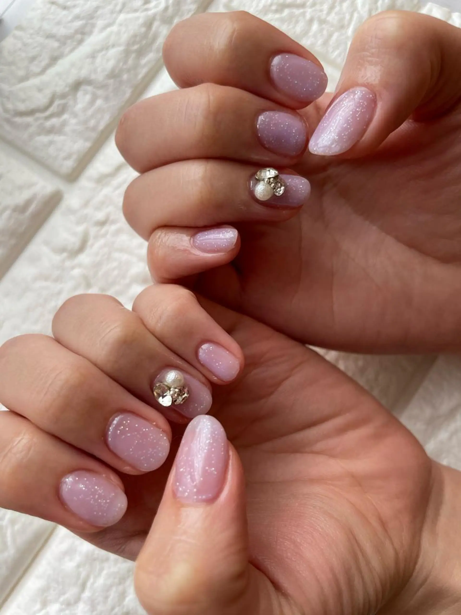 ネイル ワンカラーネイル ストーンネイル ハンドネイル Nail &Beauty Salon ☆Kirari☆所属・ビューティサロン ☆Kirari☆のネイルデザイン
