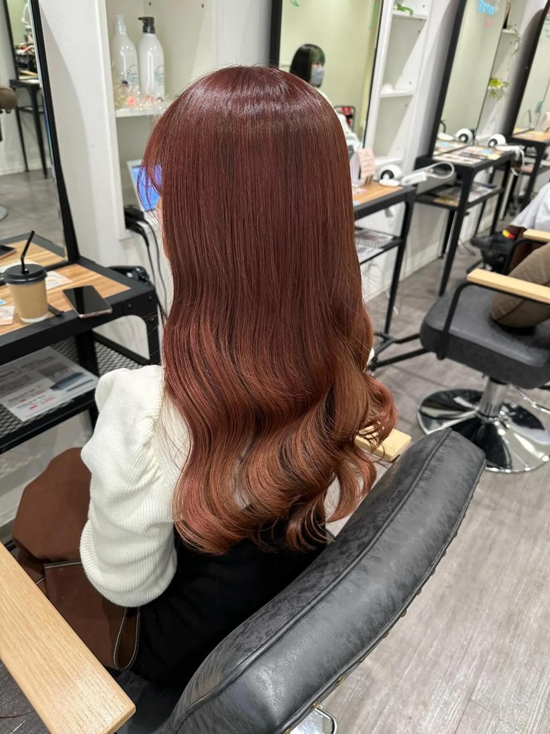 ロング カラー ブラウンカラー ピンクカラー カット ヘアカラー トリートメント 上田 紗也のヘアスタイル