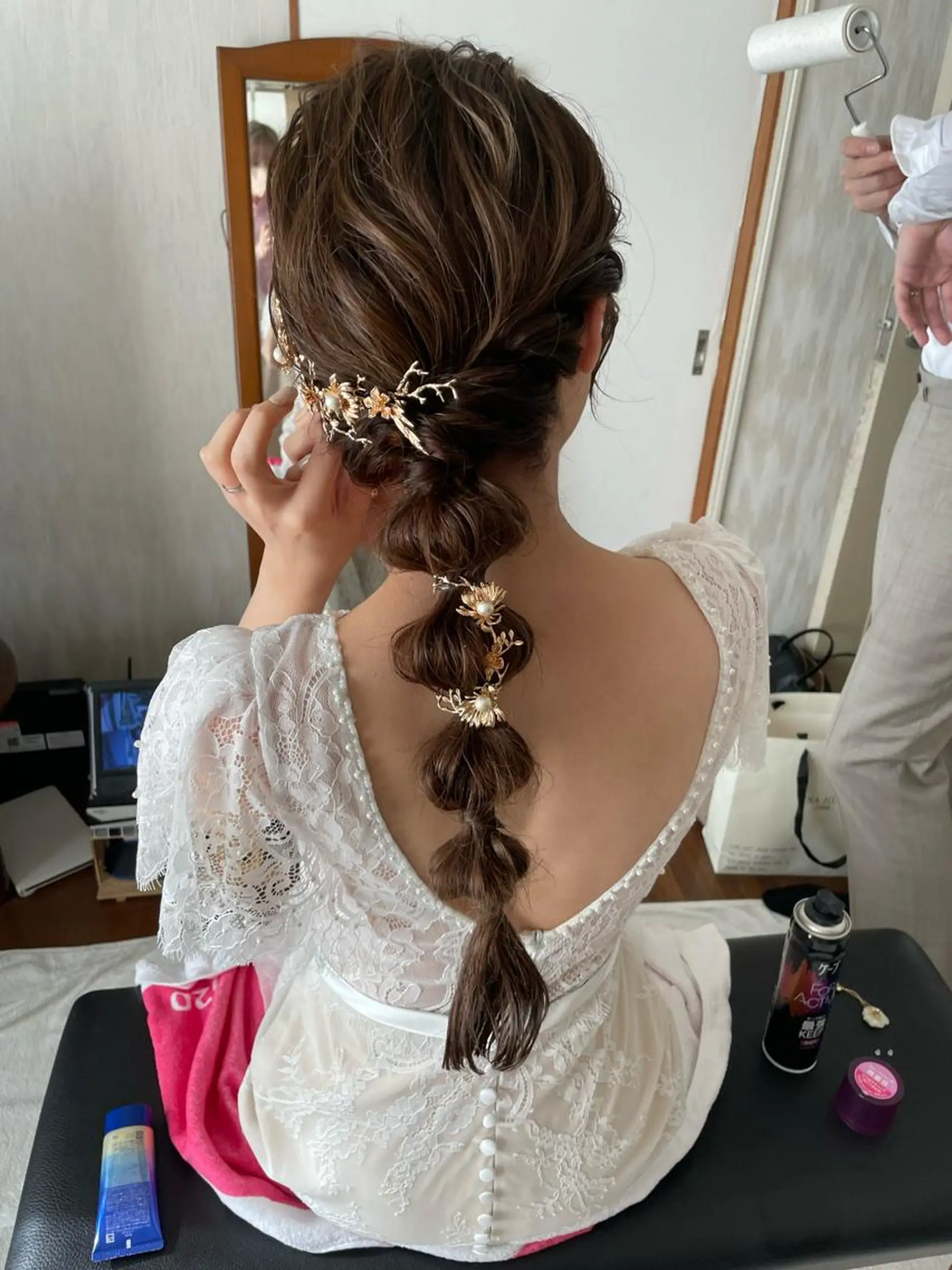 ロング ヘアアレンジ 結婚式・ブライダル エクステ レイヤー/ハイトーン 🫧‪Erikaのヘアスタイル
