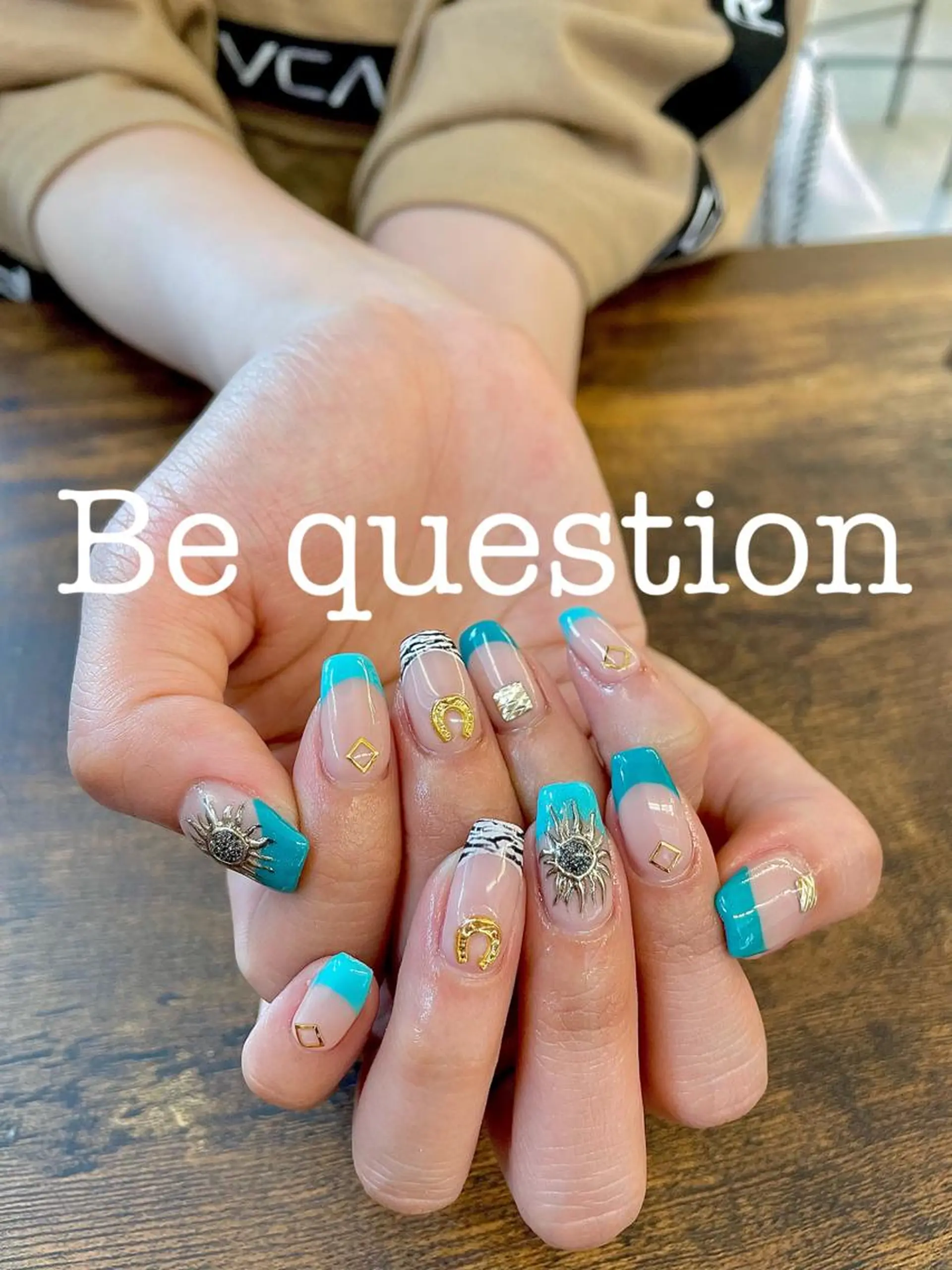 ネイル アートネイル ブルー ハンドネイル ueki junのネイルデザイン