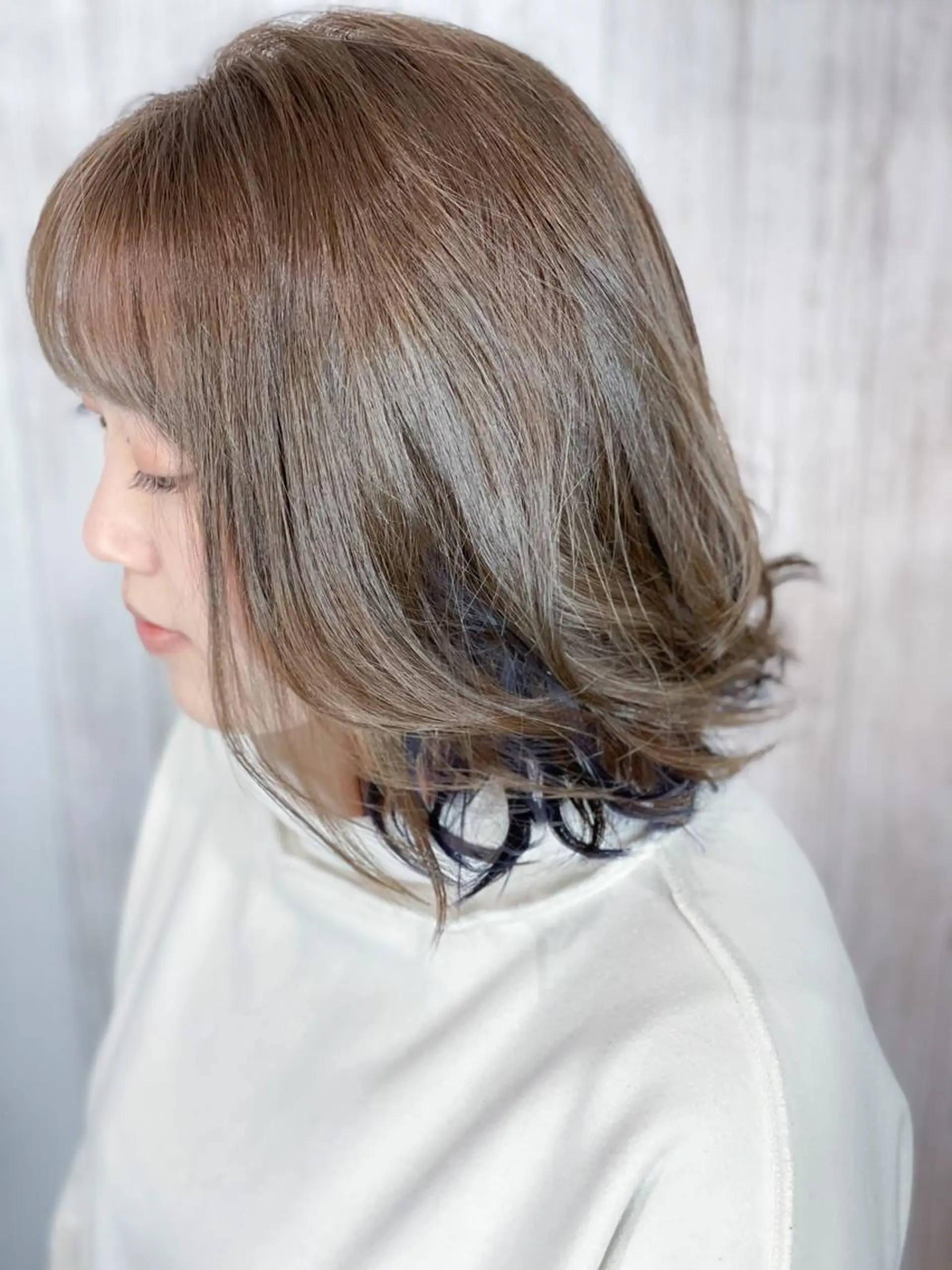 セミロング カット ヘアカラー トリートメント 石沢 知康のヘアスタイル