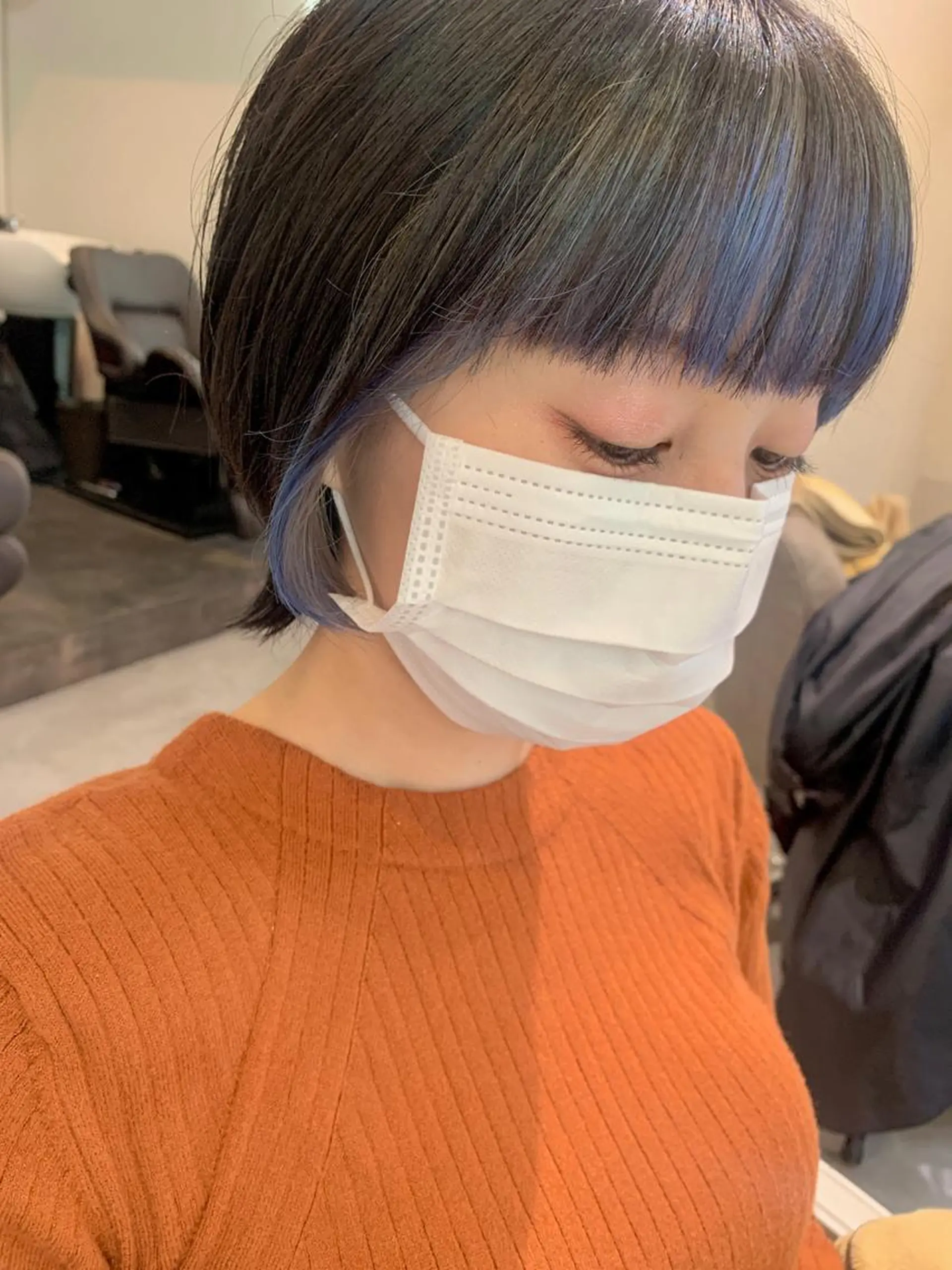 カラー ミストバング  フェイスフレーミング ヘアカラー トリートメント 宮永 智香のヘアスタイル