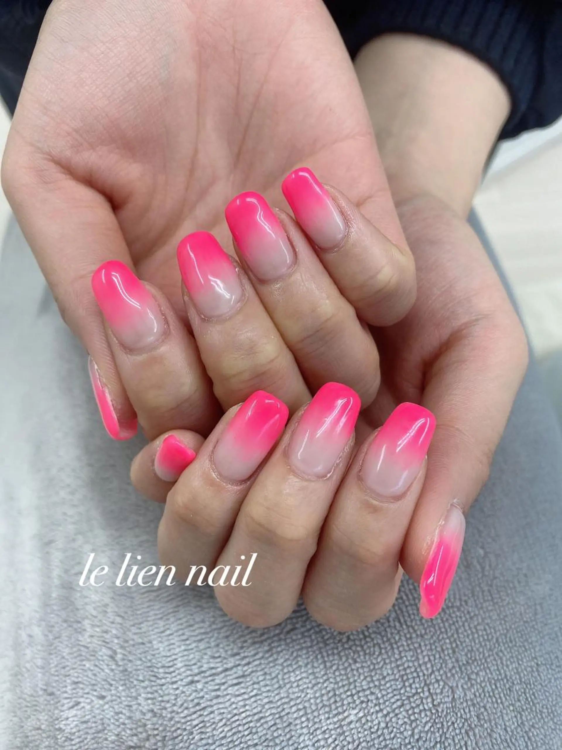 ネイル グラデーション ピンク ハンドネイル le lien nailのネイルデザイン