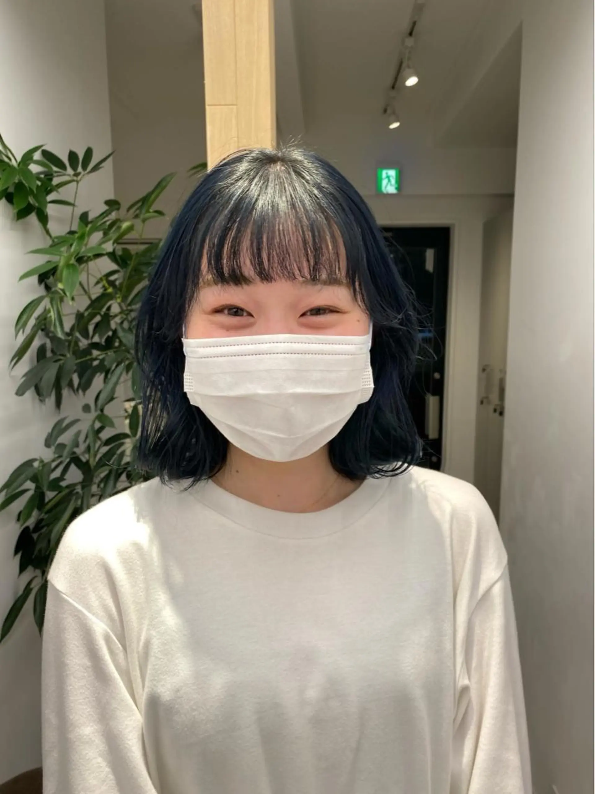 セミロング カラー 黒髪 ブルーカラー ブルーブラック Lomalia 🤍🫧/makoのヘアスタイル