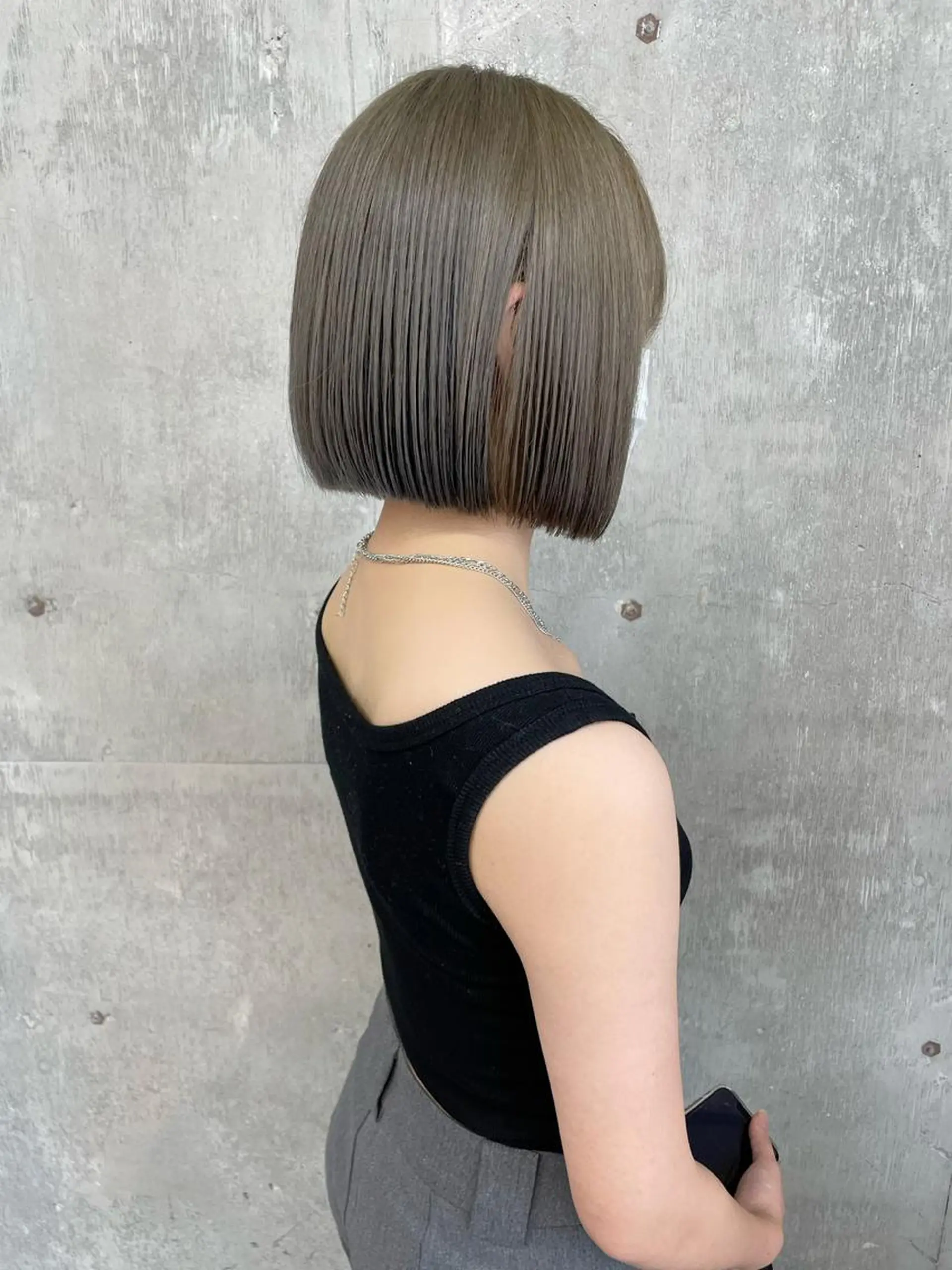ショート カラー グレージュ 日韓レイヤー🇰🇷 艶カラー/ナカネのヘアスタイル