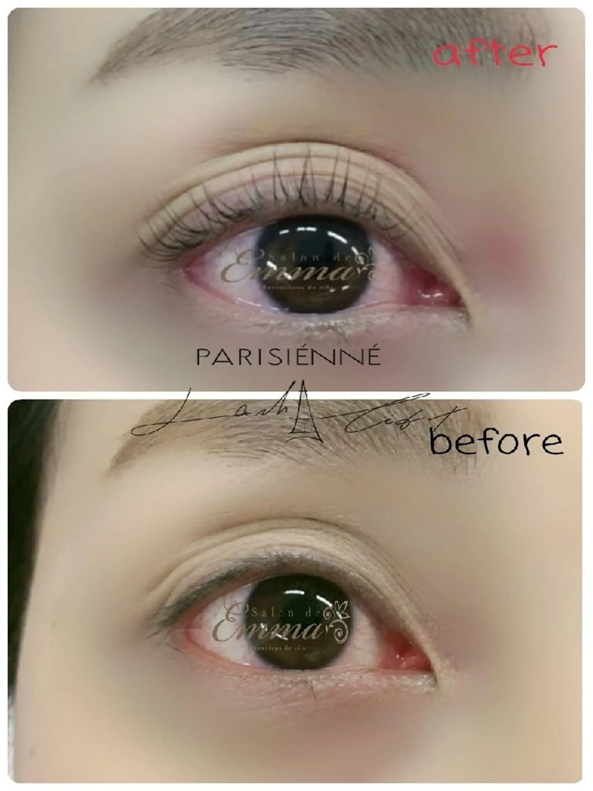 マツエク・マツパ パリジェンヌラッシュリフト EMMA plus．のマツエク・マツパデザイン